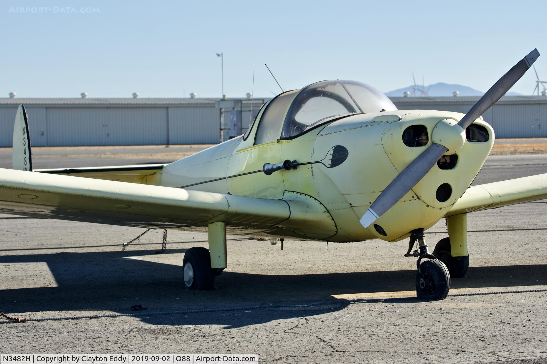 N3482H, 1948 Erco 415D Ercoupe C/N 4107, Rio Vista Airport California 2019.