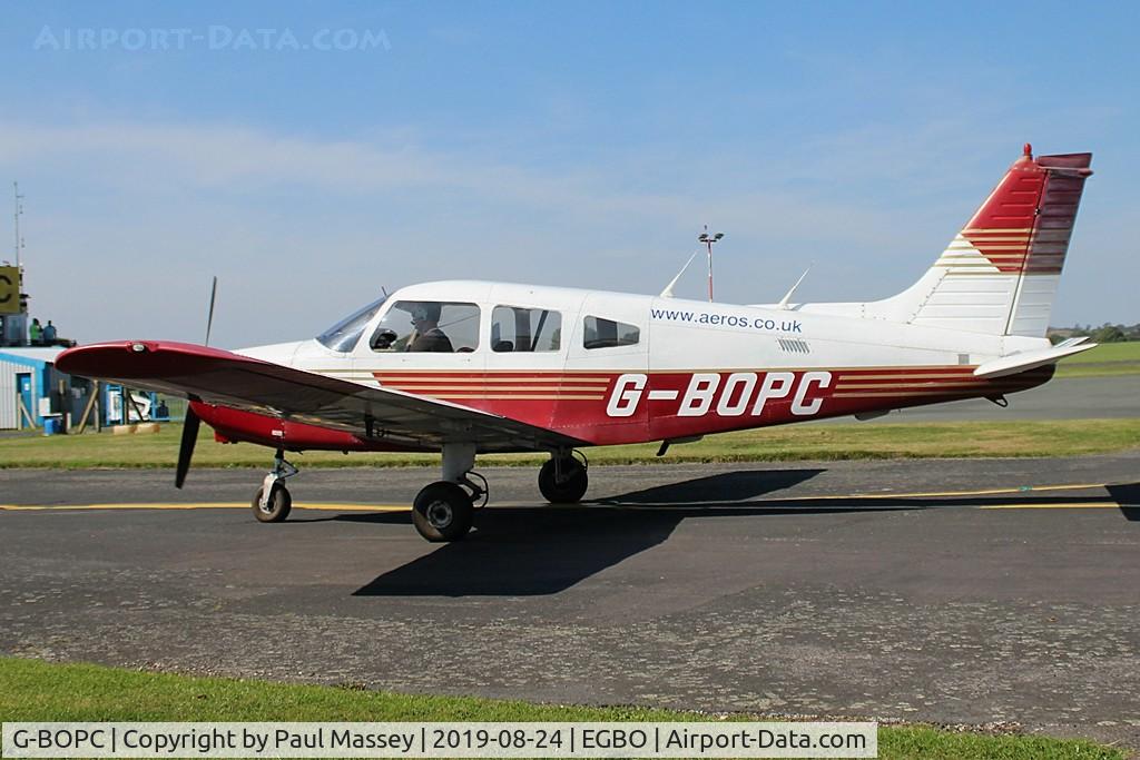 G-BOPC, 1982 Piper PA-28-161 Cherokee Warrior II C/N 28-8216006, Visiting Aircraft owned by Aeros Leasing. Ex:-N2124X.