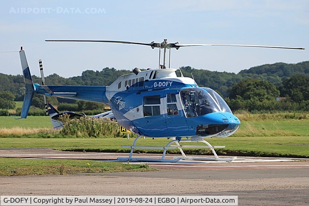 G-DOFY, 1983 Bell 206B JetRanger III C/N 3637, Giving pleasure flights all day. Owned by First Fence Ltd. Ex:-N2283F