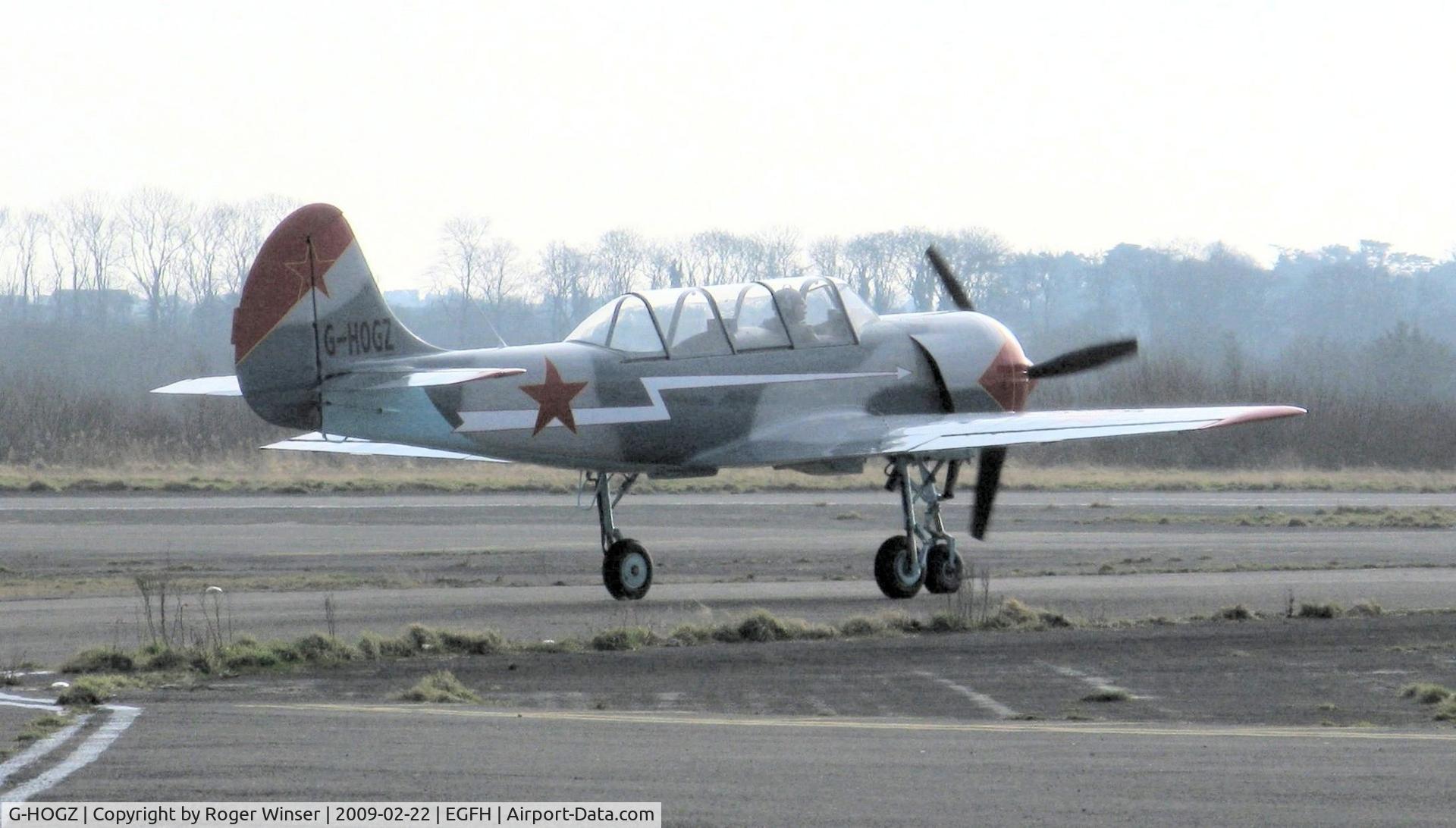 G-HOGZ, 1990 Bacau Yak-52 C/N 9010313, Resident Yak-52. Previously registered ZU-HOG in RSA and transferred to Russia on 20th June 2011. 