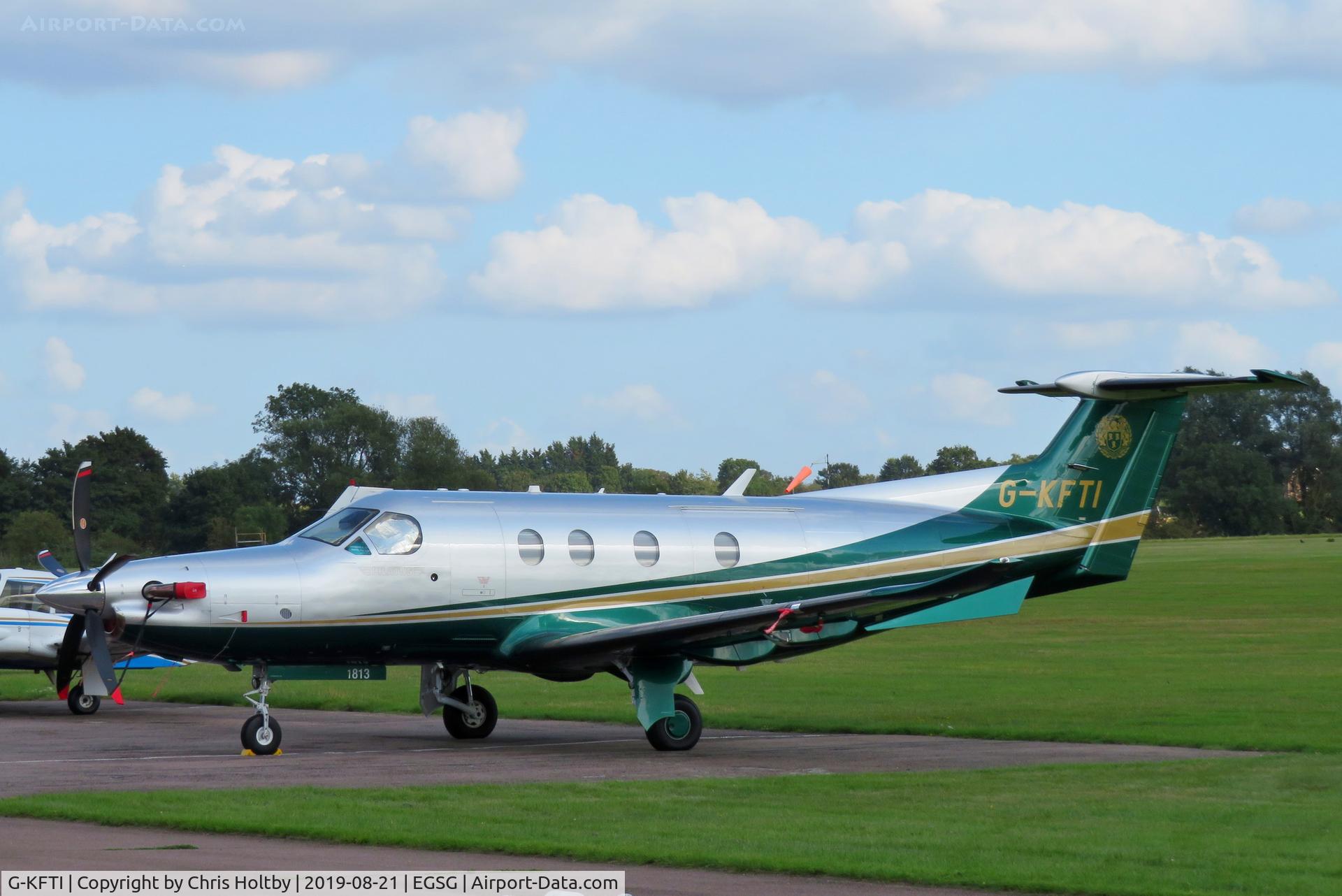 G-KFTI, 2018 Pilatus PC-12/47E C/N 1813, Visiting Stapleford Tawney airfield, Essex