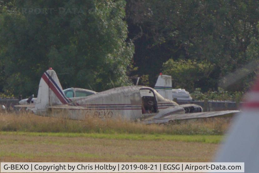 G-BEXO, 1955 Piper PA-23 Apache C/N 23-213, Deteriorating slowly in the graveyard at Stapleford