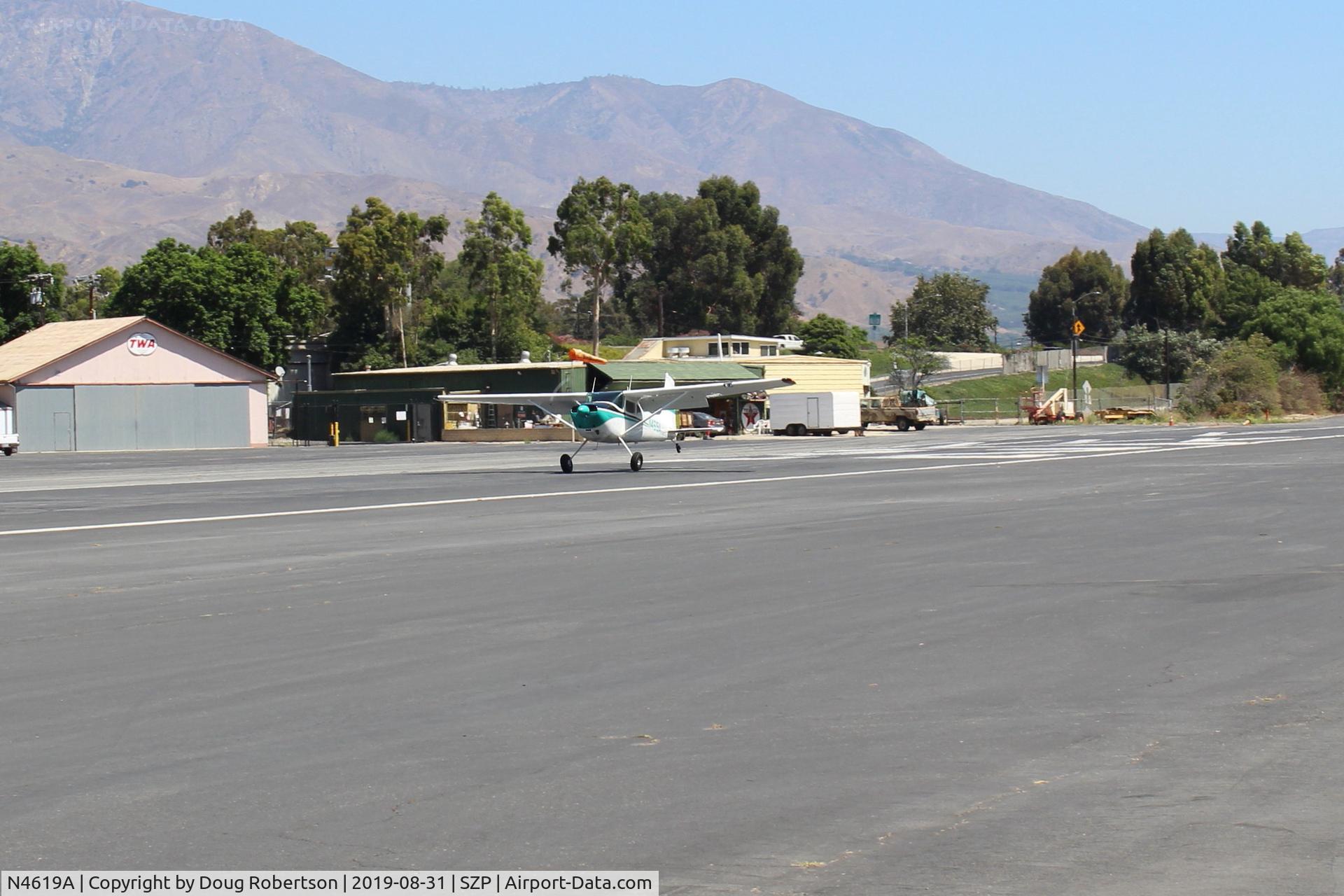 N4619A, 1956 Cessna 180 C/N 32217, 1956 Cessna 180, Continental O-470 230 Hp, landing roll Rwy 22