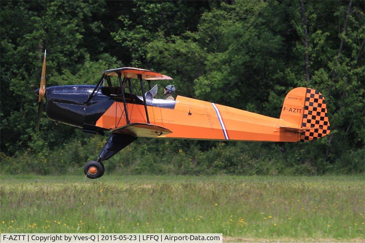 F-AZTT, CASA 1-131E Jungmann C/N 2241, CASA 1-131E Jungmann, Landing, La Ferté-Alais airfield (LFFQ) Air show 2015