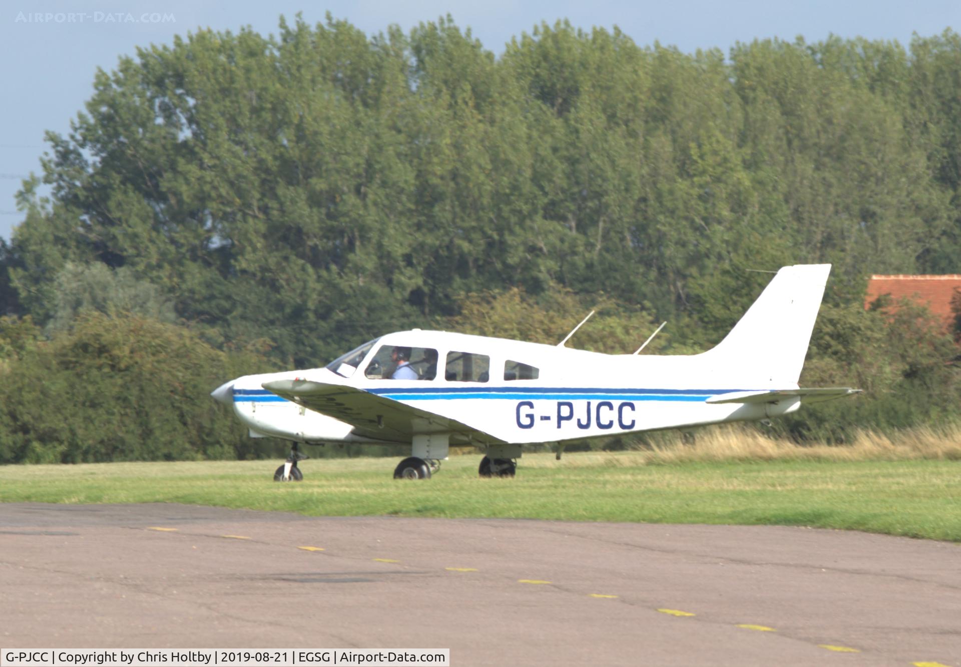 G-PJCC, 1988 Piper PA-28-161 Cherokee Warrior II C/N 2816043, At Stapleford Tawney taxiing to take off