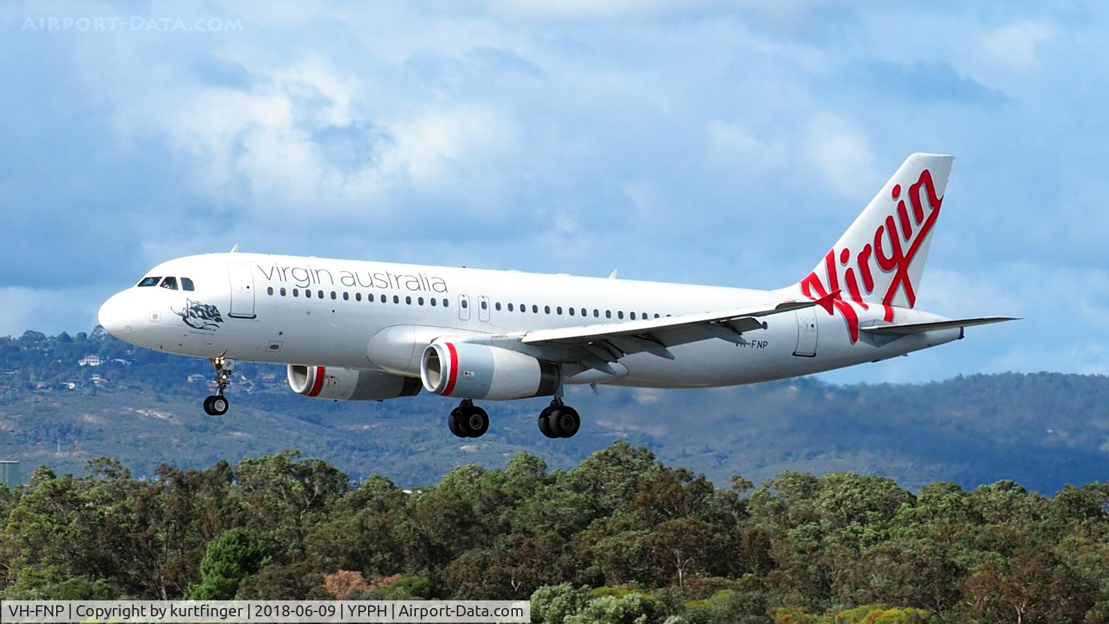 VH-FNP, 1993 Airbus A320-231 C/N 429, Airbus A320-231. Virgin Australia VH-FNP. R03 YPPH 90618.