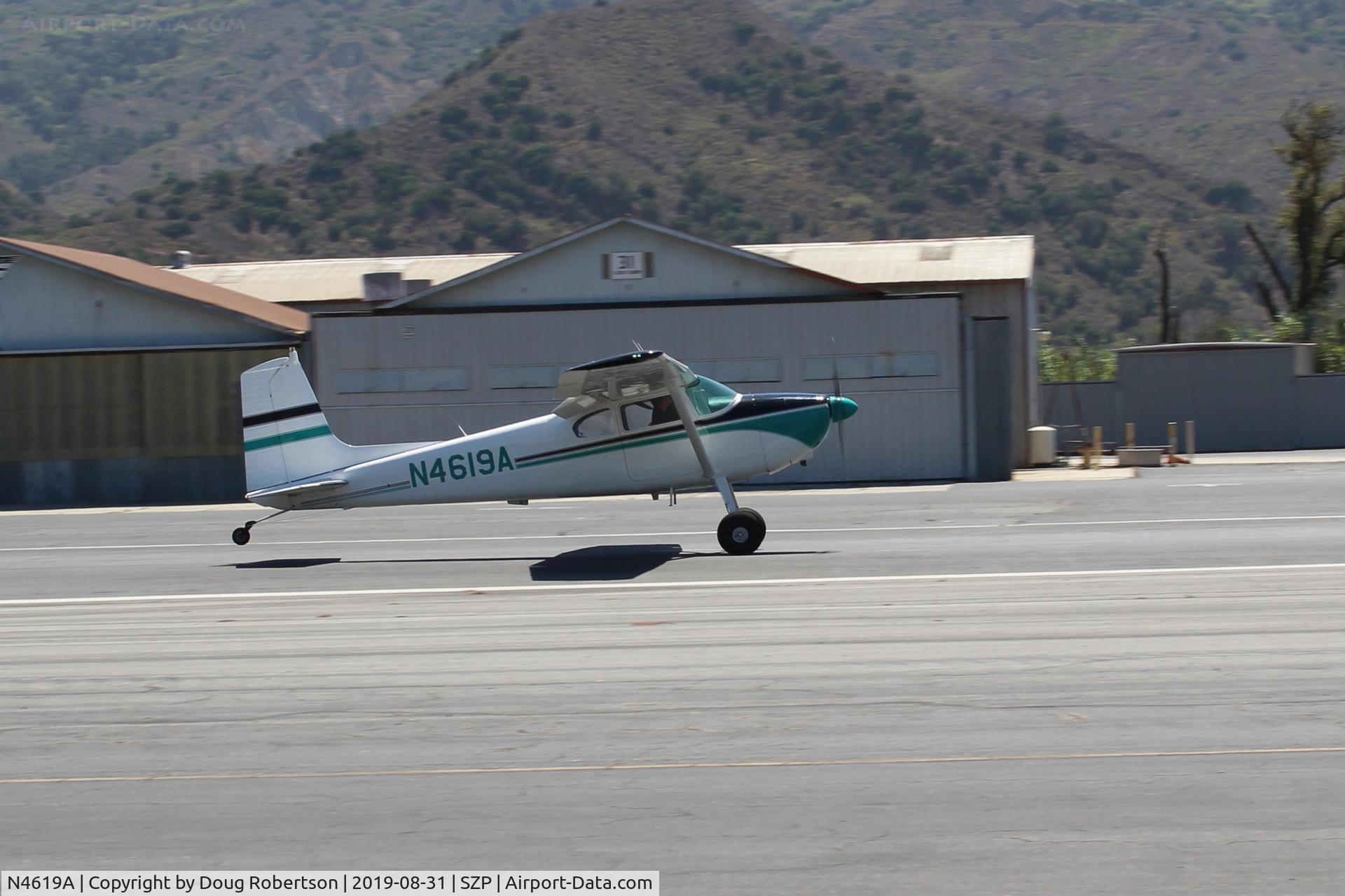 N4619A, 1956 Cessna 180 C/N 32217, 1956 CESSNA 180, Continental O-470 230 Hp, takeoff roll Rwy 22