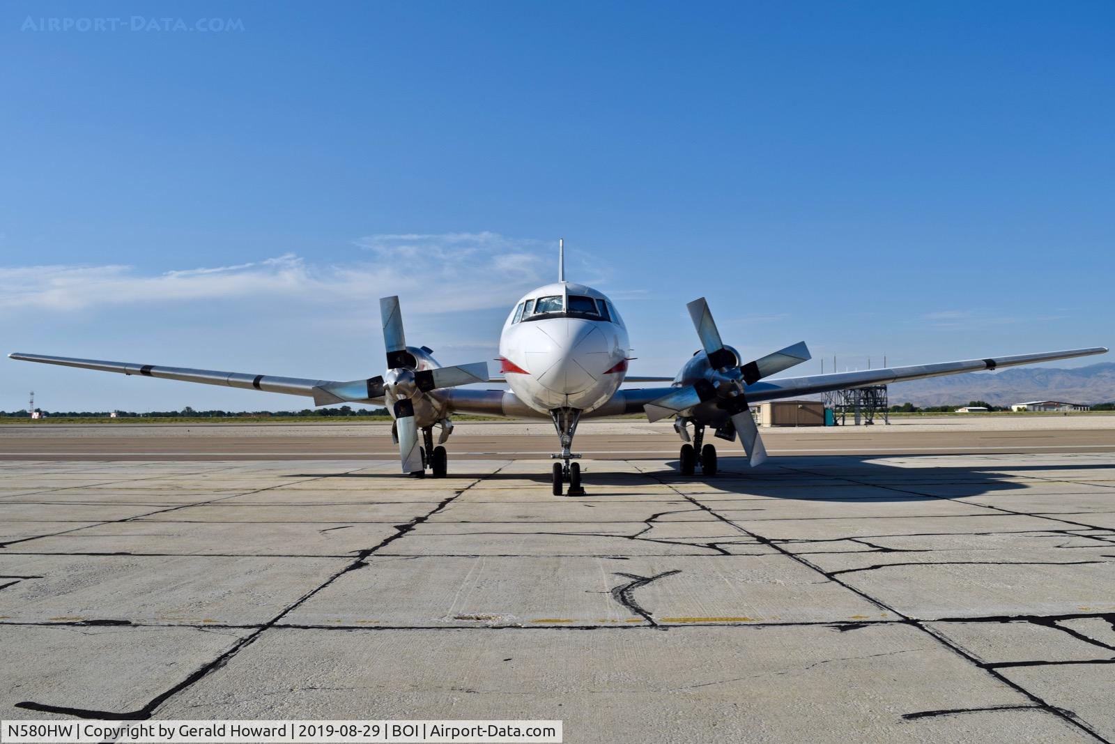 N580HW, 1952 Convair CV-340-31 (CV-580) C/N 2, Parked on the south GA ramp.