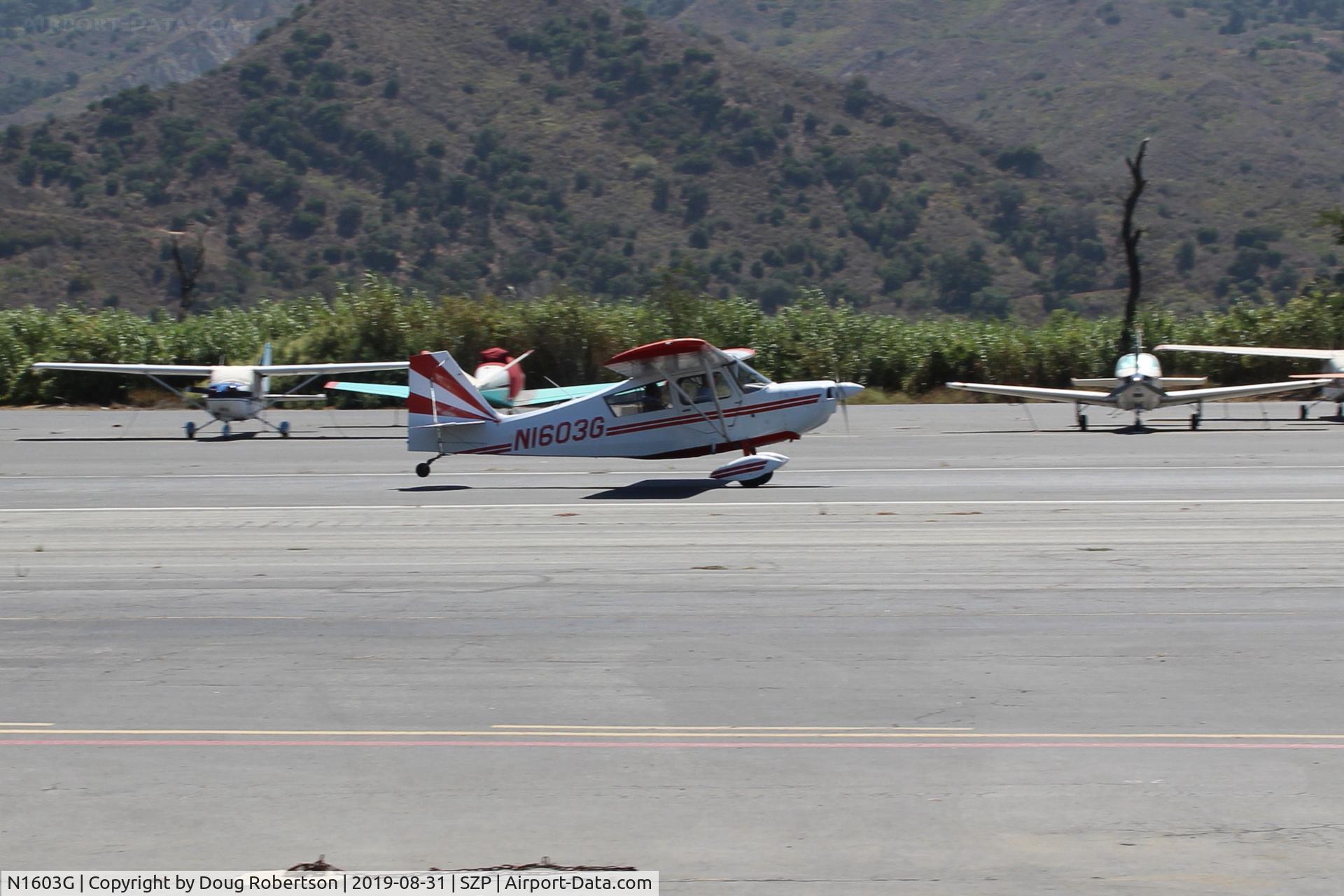 N1603G, 1968 Champion 7ECA Citabria C/N 609, 1968 Champion 7ECA CITABRIA, Lycoming O-320 150 Hp, takeoff roll Rwy 22
