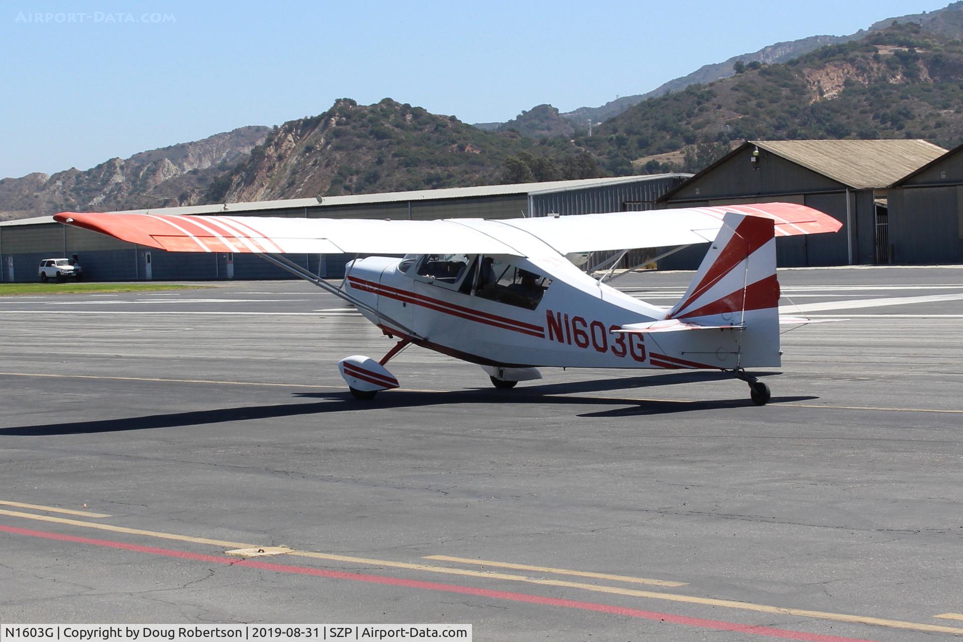 N1603G, 1968 Champion 7ECA Citabria C/N 609, 1968  Champion 7ECA CITABRIA, Lycoming O-320 150 Hp, Taxi to Rwy 22