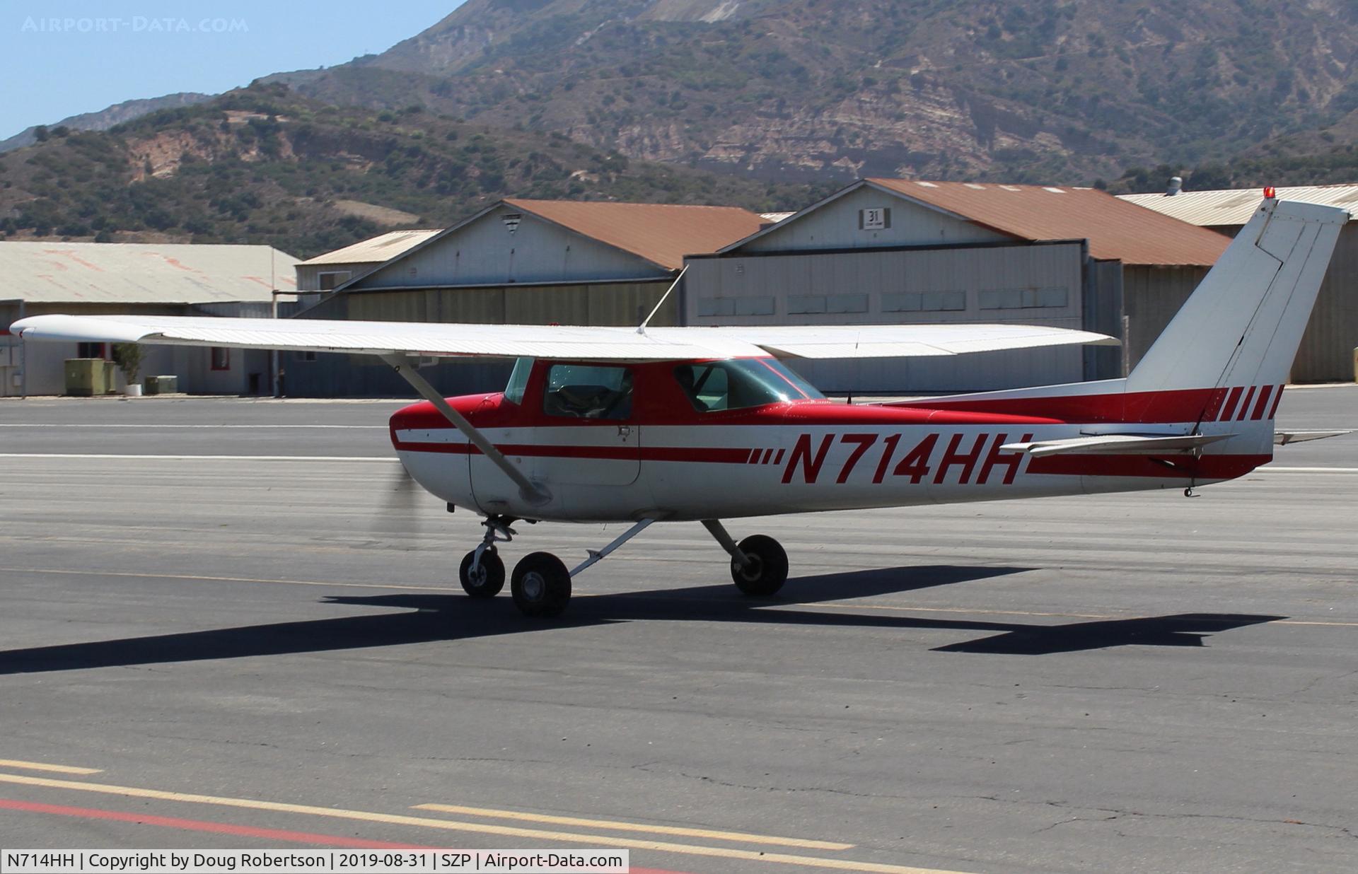 N714HH, 1977 Cessna 150M C/N 15079185, 1977 Cessna 150M, Continental O-200 100 Hp, taxi to Rwy 22