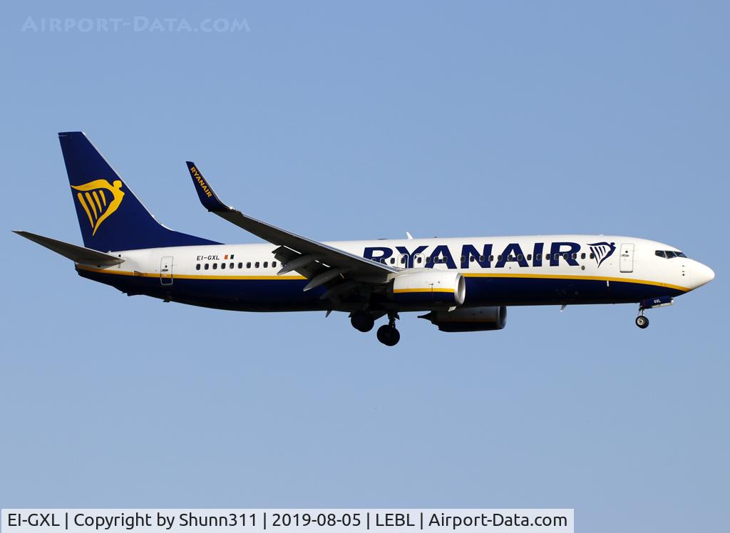 EI-GXL, 2018 Boeing 737-800 C/N 44857, Landing rwy 25R