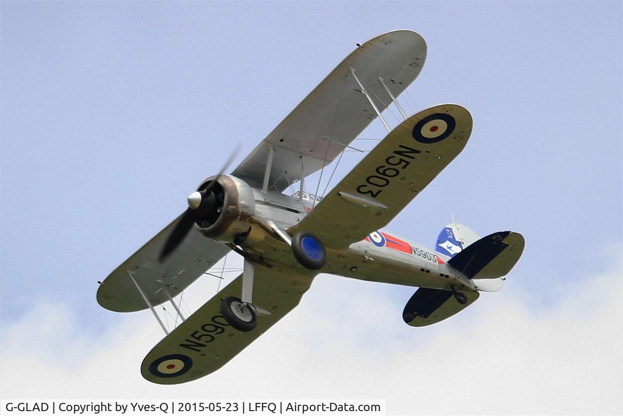G-GLAD, 1939 Gloster Gladiator Mk2 C/N G5/75751, Gloster Gladiator II, On display, La Ferté-Alais (LFFQ) Air show 2015