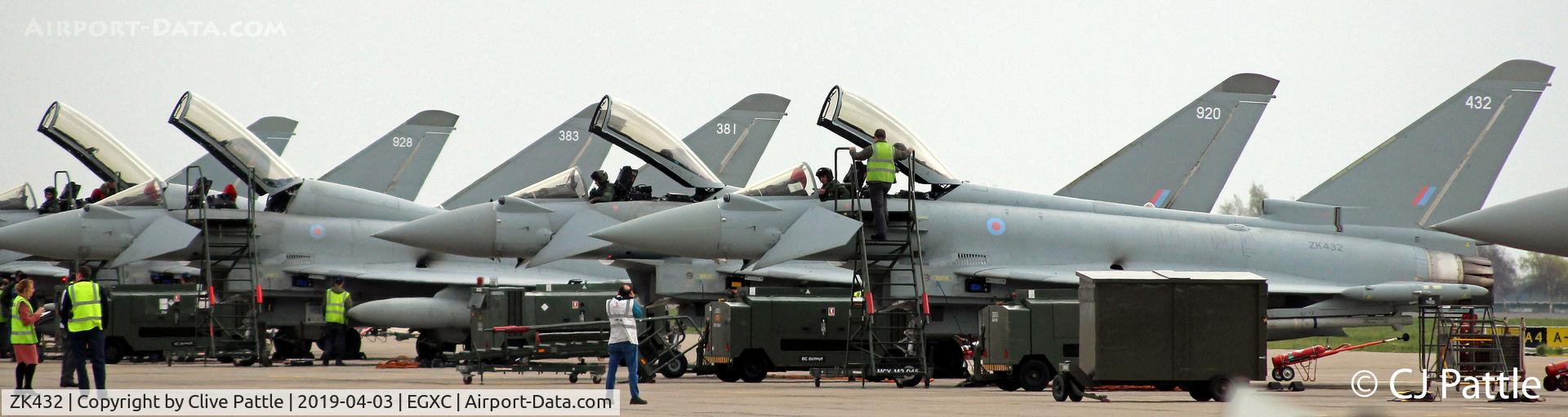 ZK432, 2018 Eurofighter Typhoon FGR.4 C/N BS148, 29 (R) Sqn ramp @ EGXC