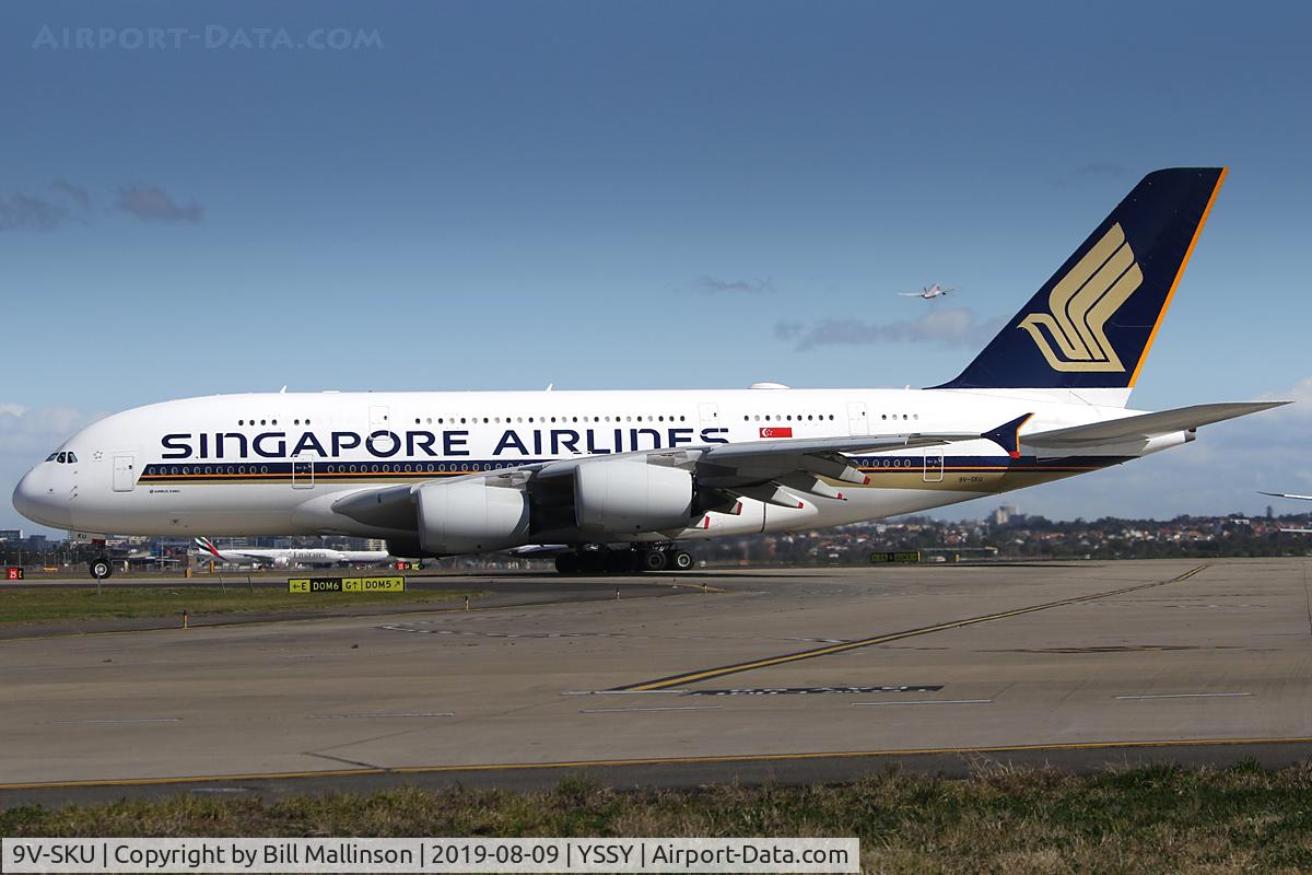 9V-SKU, 2017 Airbus A380-841 C/N 243, waiting its turn for 2-5