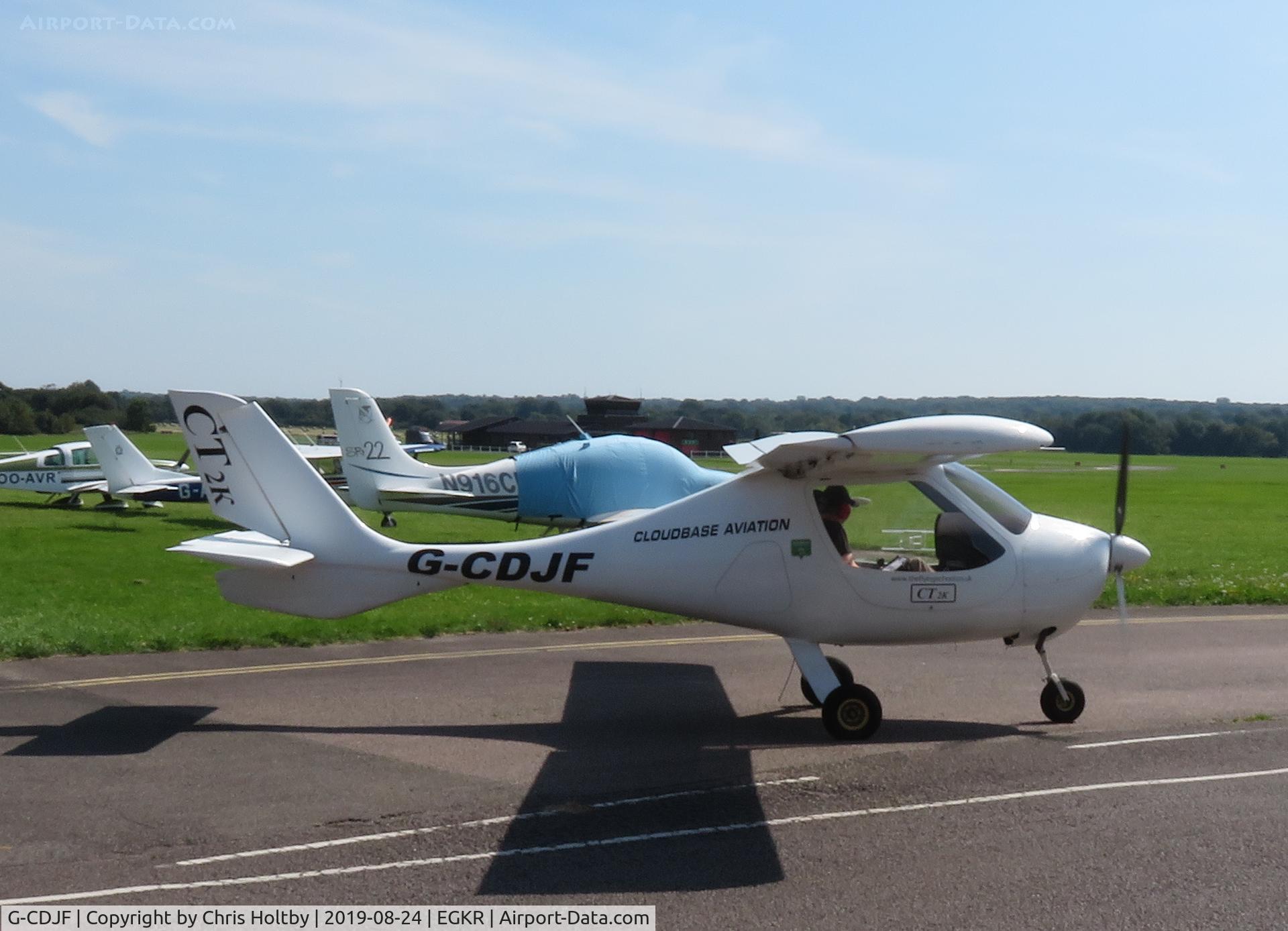 G-CDJF, 2005 Flight Design CT2K C/N 8104, Flight Design CT2K taxiing out to take off at Redhill