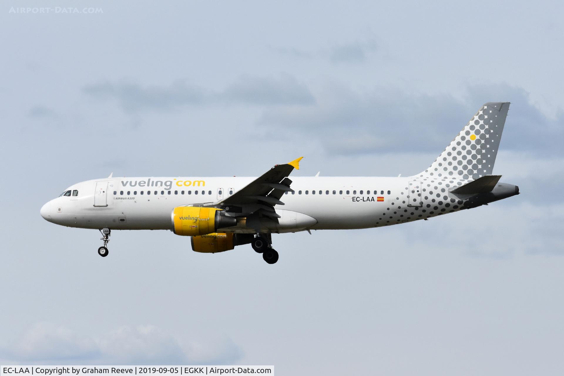 EC-LAA, 2006 Airbus A320-214 C/N 2678, Landing at Gatwick.