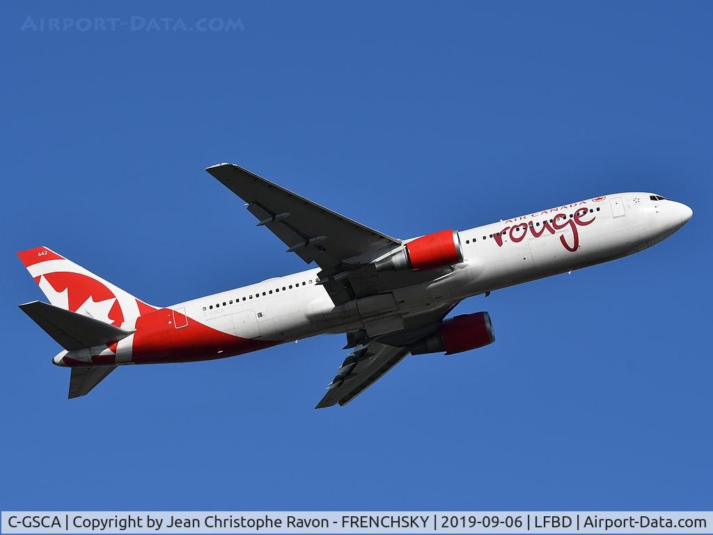 C-GSCA, 1991 Boeing 767-375/ER C/N 25121, Air Canada Rouge AC1909 take off runway 05 to Montreal (YUL)