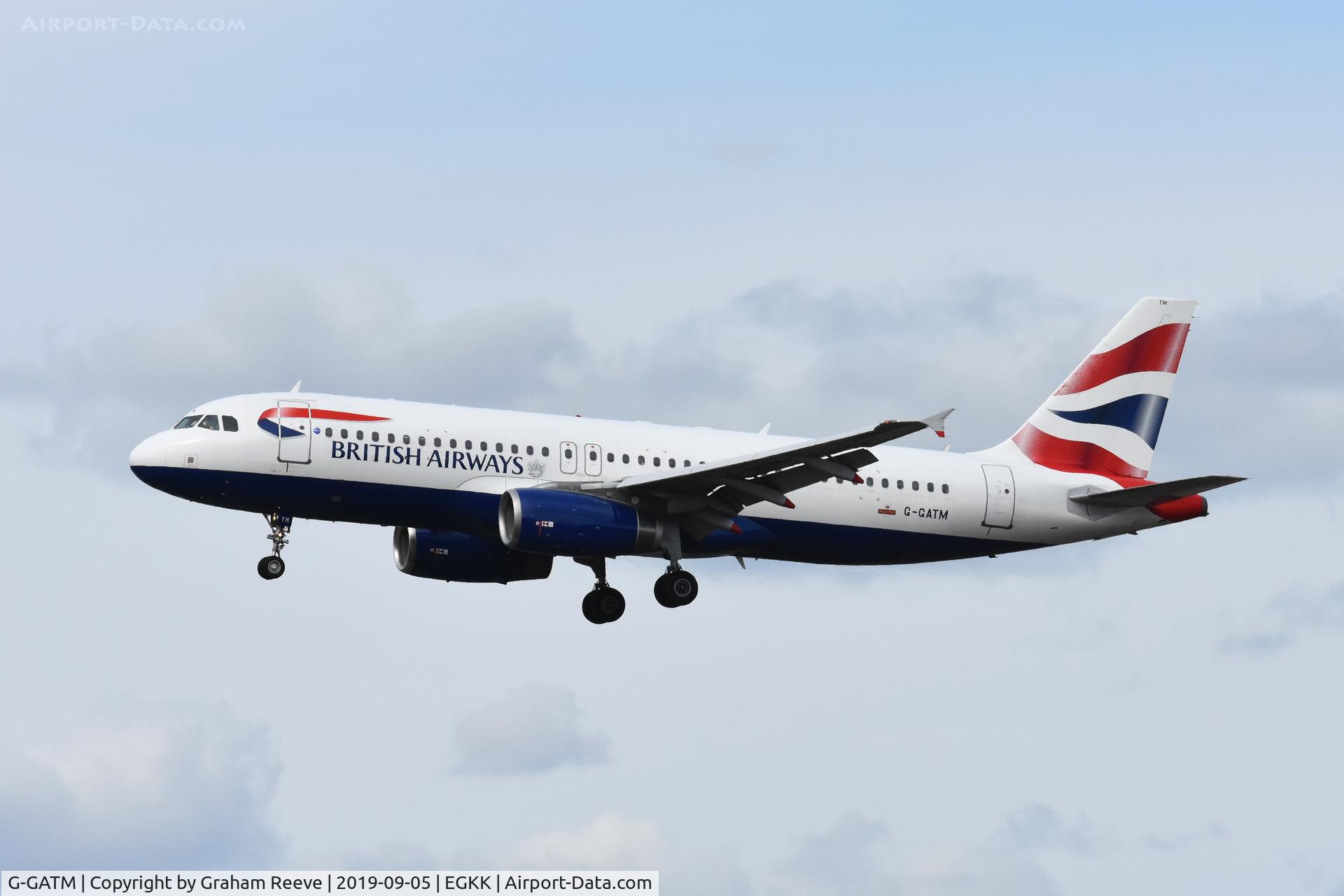 G-GATM, 2002 Airbus A320-233 C/N 1892, Landing at Gatwick.