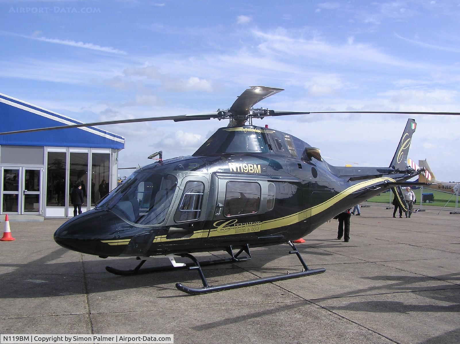 N119BM, Agusta A-119 C/N 14016, Agusta A119 exhibited at Helitech2005 Duxford