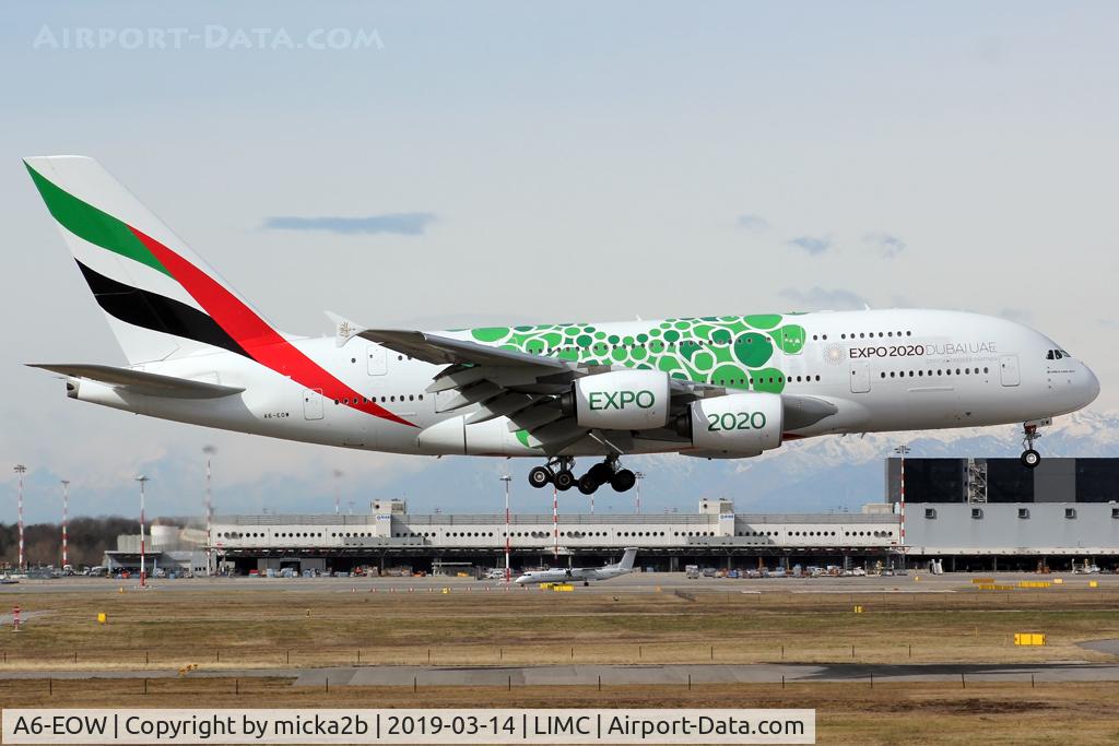 A6-EOW, 2015 Airbus A380-861 C/N 207, Landing