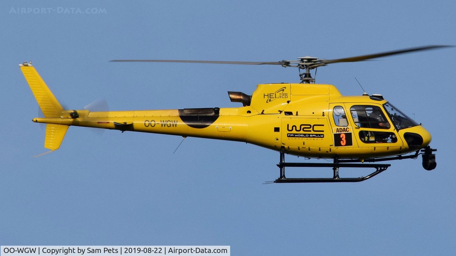 OO-WGW, 2014 Eurocopter AS-350B-3 Ecureuil Ecureuil C/N 7941, WRC  Rally Germany at Trier.