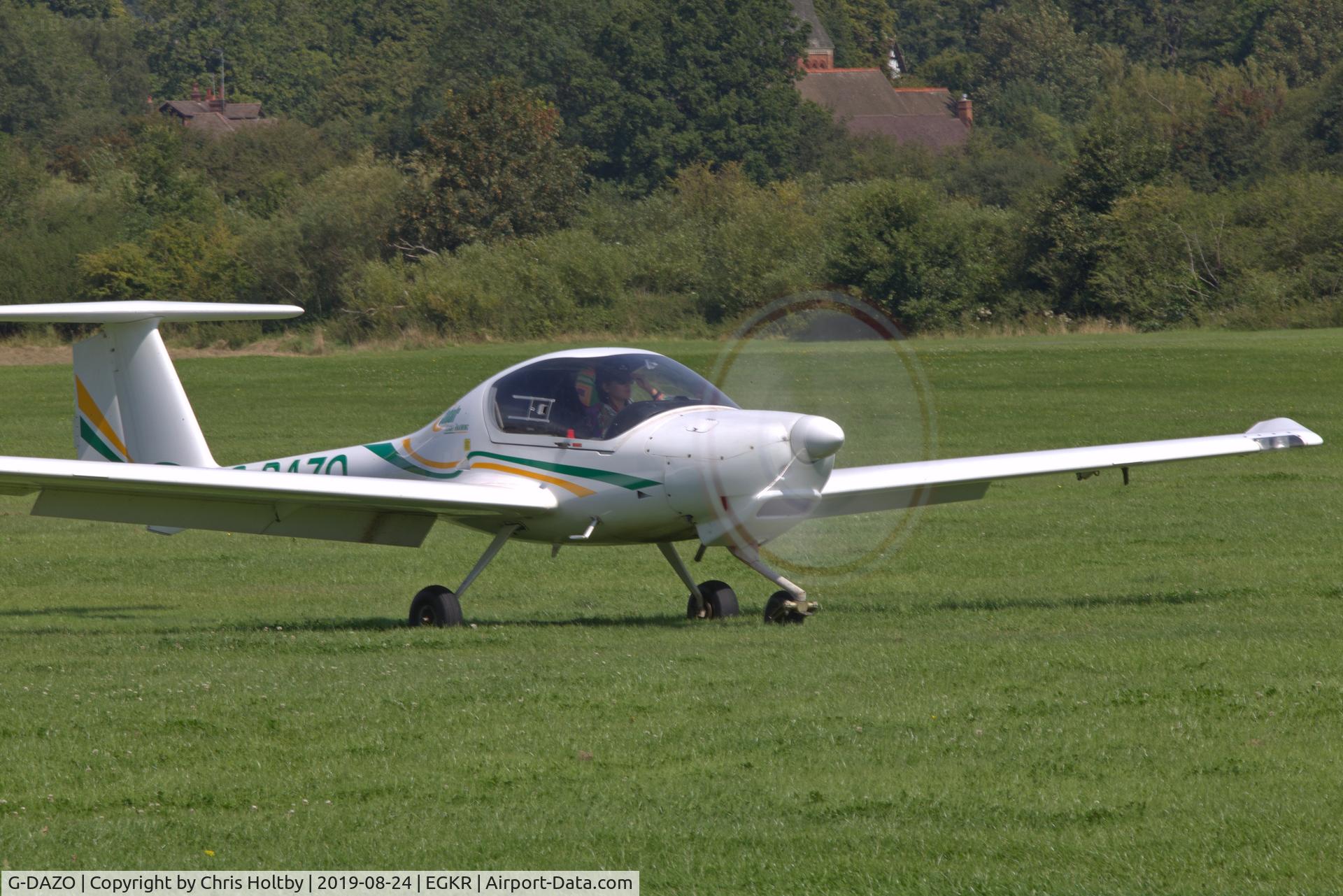 G-DAZO, 1995 Diamond DA-20A-1-100 Katana C/N 10027, Diamond Katana on the move to refuel at Redhill