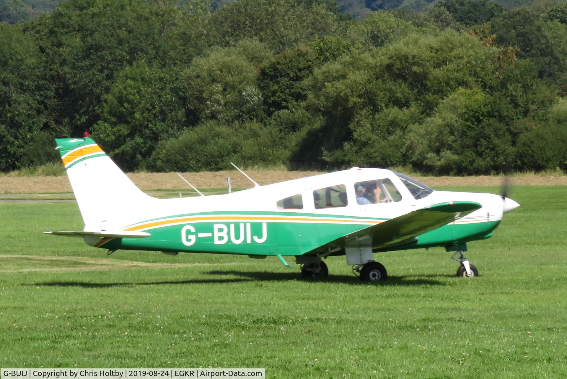 G-BUIJ, 1981 Piper PA-28-161 C/N 28-8116210, Cherokee Warrior II taxiing for take-off at Redhill