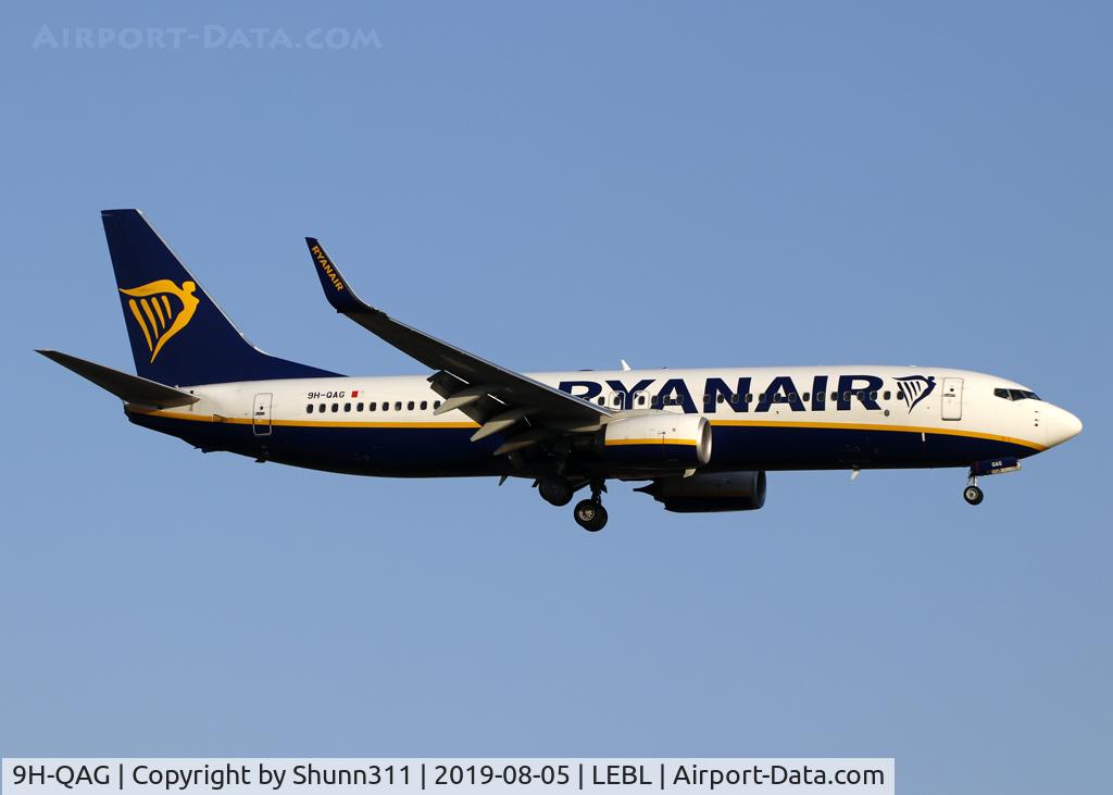 9H-QAG, 2018 Boeing 737-800 C/N 44815, Landing rwy 25R
