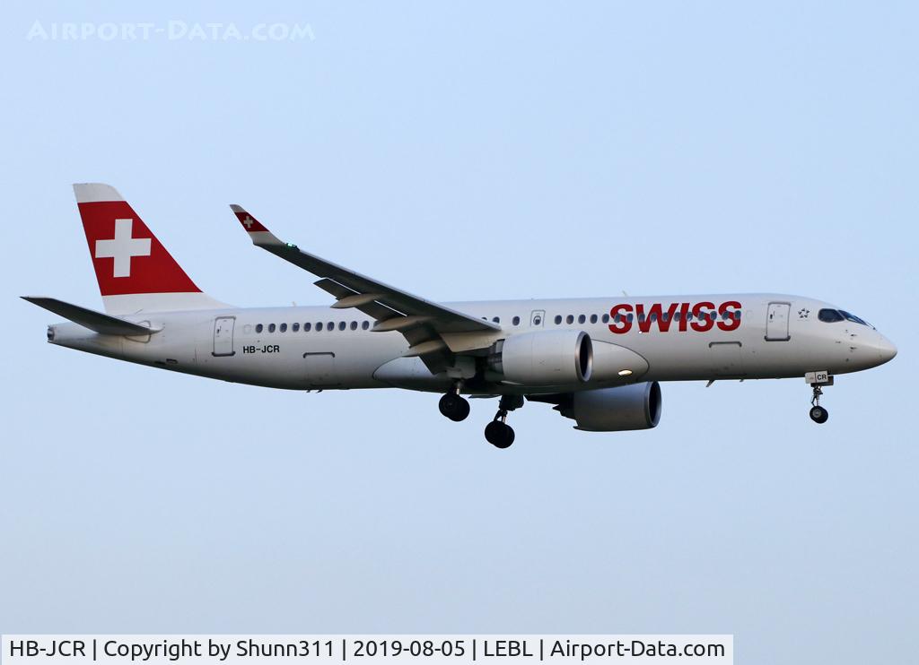 HB-JCR, 2018 Airbus A220-300 C/N 55044, Landing rwy 25R