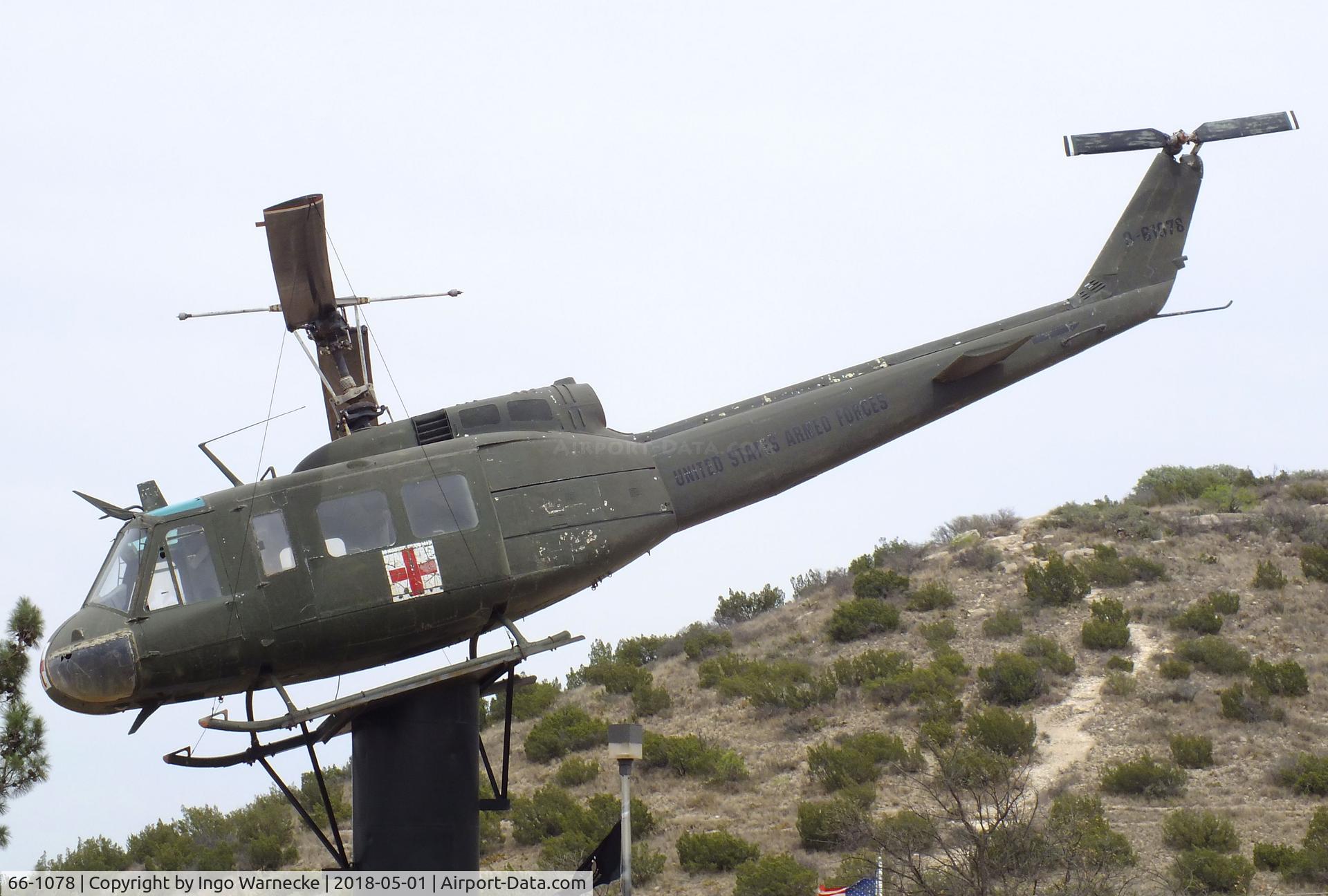 66-1078, 1966 Bell UH-1H Iroquois C/N 5561, Bell UH-1H Iroquois at the Vietnam Memorial, Big Spring TX