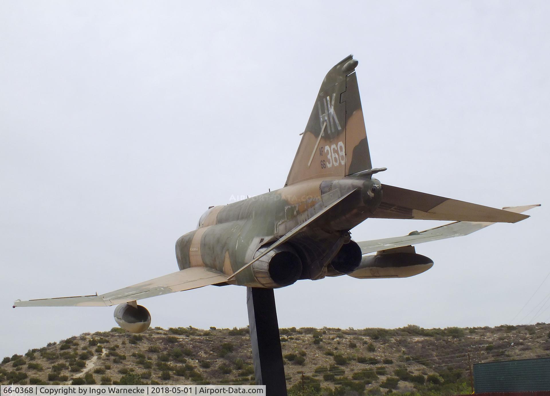 66-0368, 1966 McDonnell F-4E Phantom II C/N 2762, McDonnell F-4E Phantom II at the Vietnam Memorial, Big Spring TX