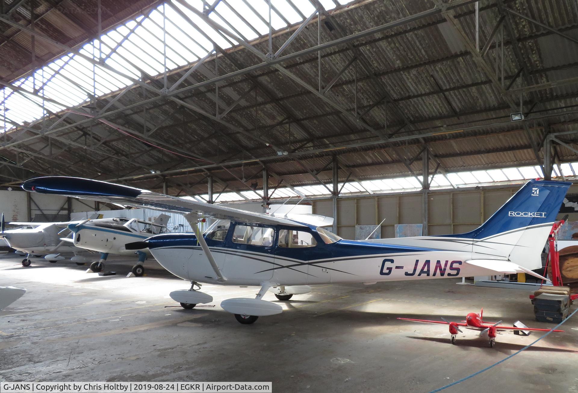 G-JANS, 1973 Reims FR172J Reims Rocket C/N 0414, Now hangared at Redhill in smart new livery