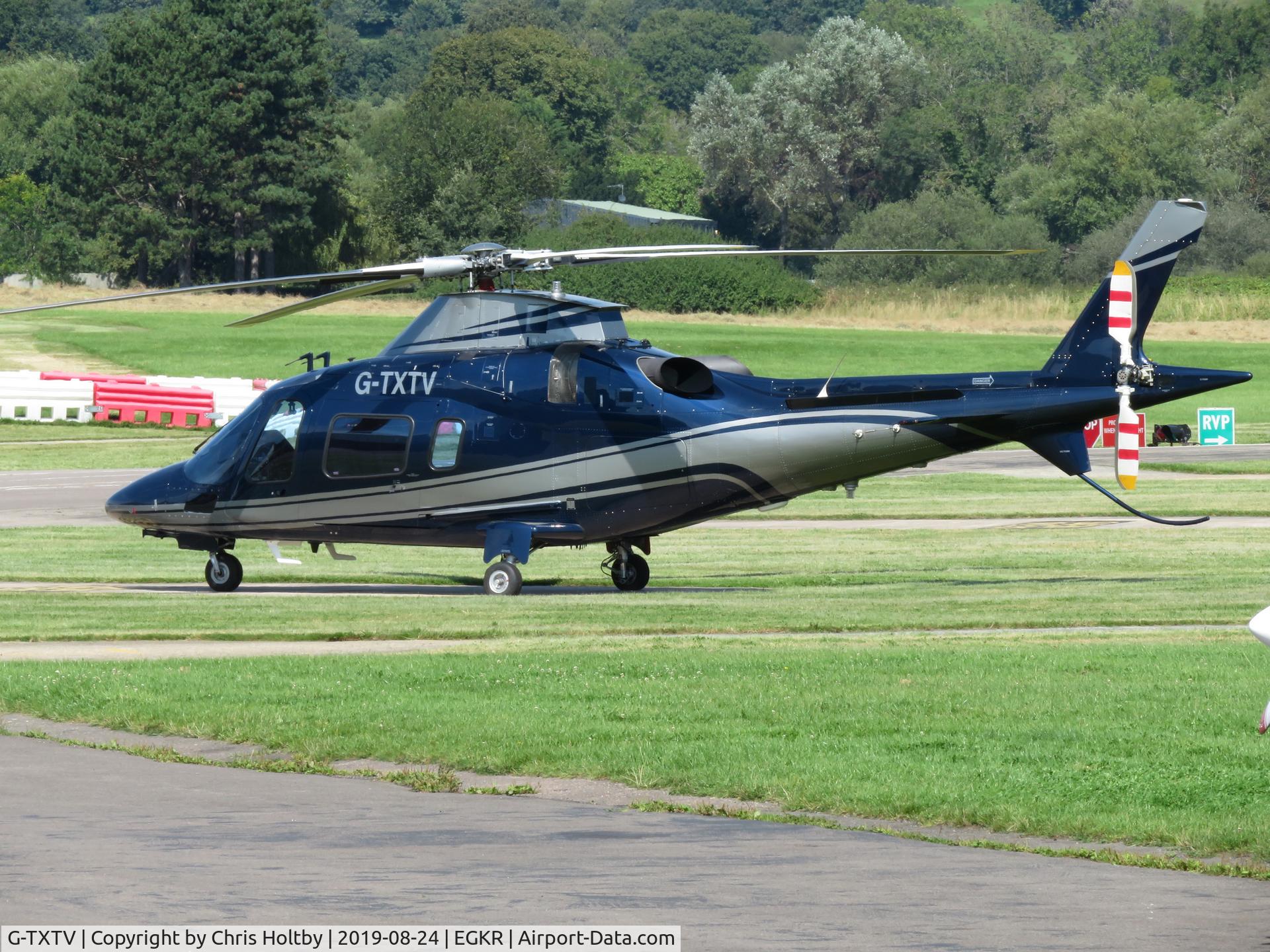 G-TXTV, 2009 Agusta A-109E C/N 11769, Parked at Redhill