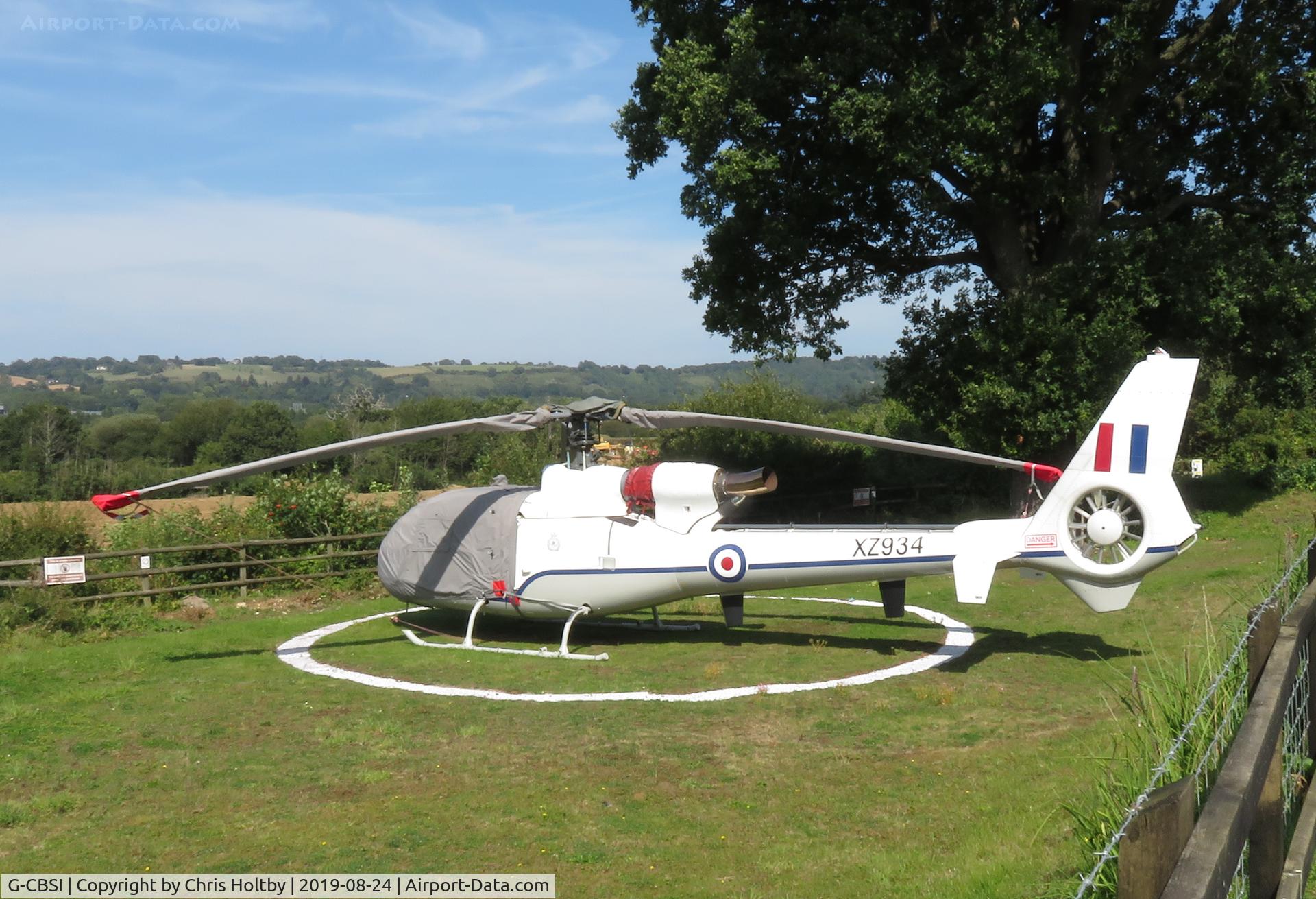 G-CBSI, 1978 Westland SA-341D Gazelle HT3 C/N WA1736, Parked and under cover at its private home base in Nutfield, Surrey
