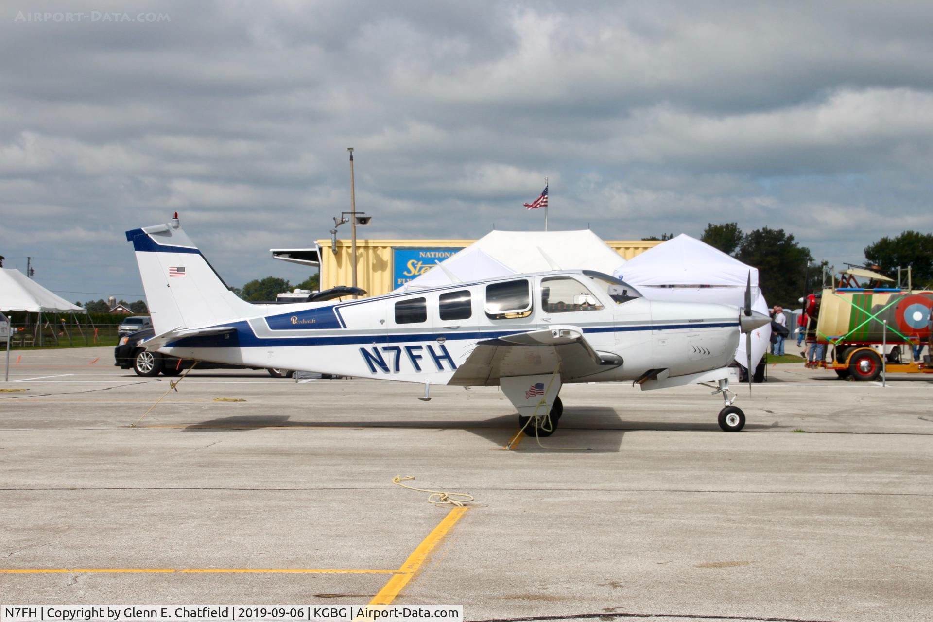 N7FH, 1977 Beech A36 Bonanza 36 C/N E-1142, Parked on the ramp.