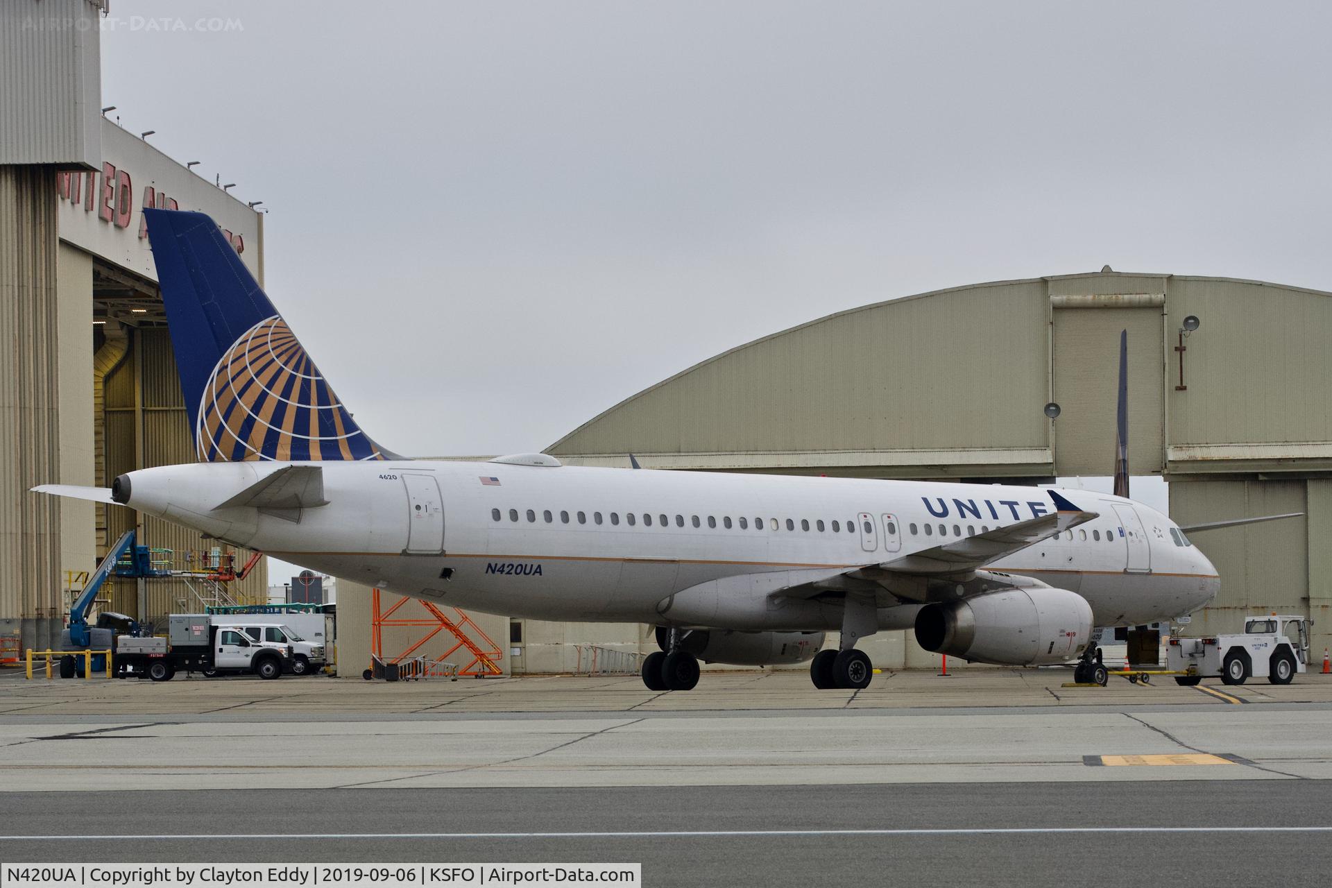 N420UA, 1994 Airbus A320-232 C/N 489, SFO 2019.