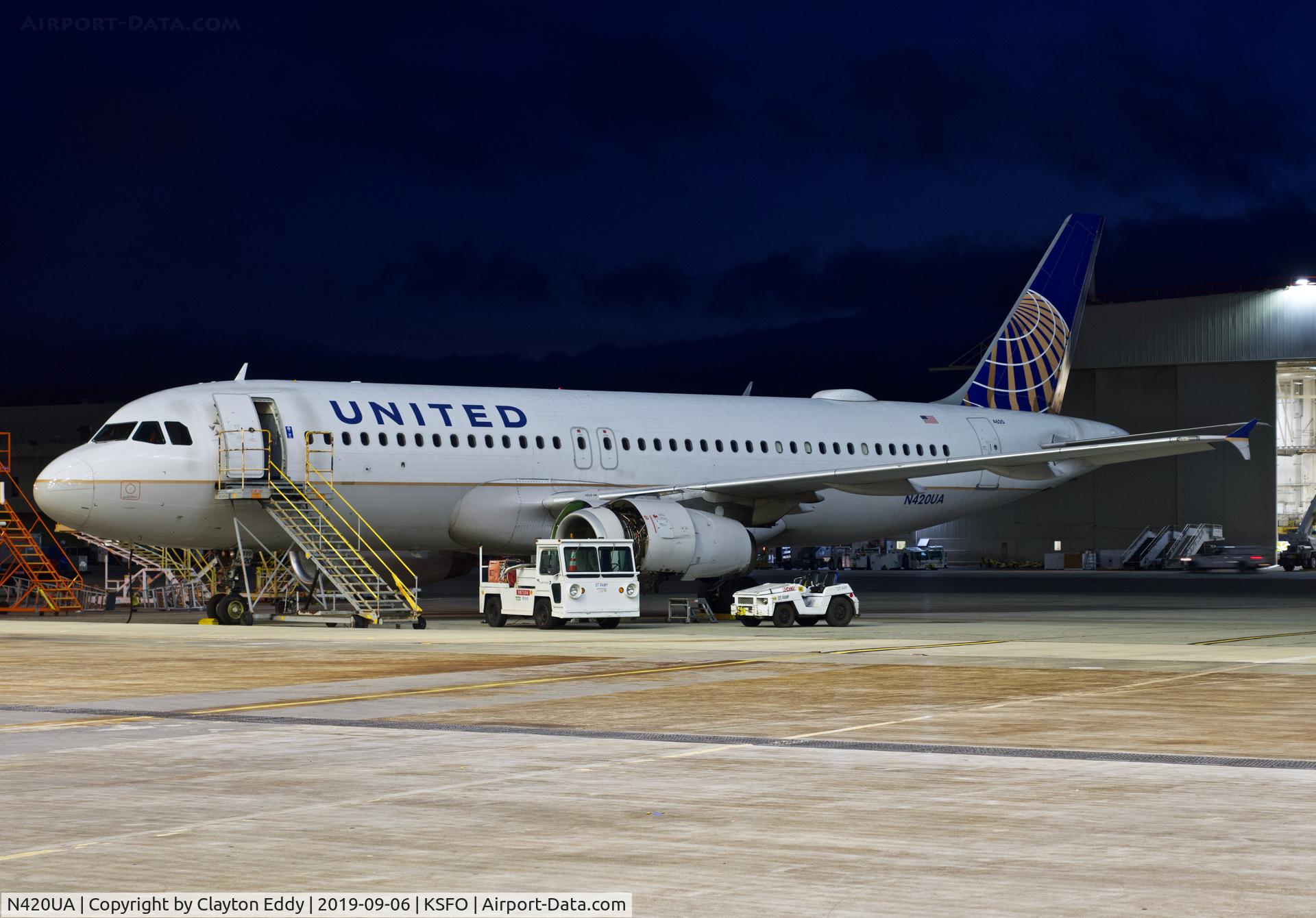 N420UA, 1994 Airbus A320-232 C/N 489, SFO 2019.