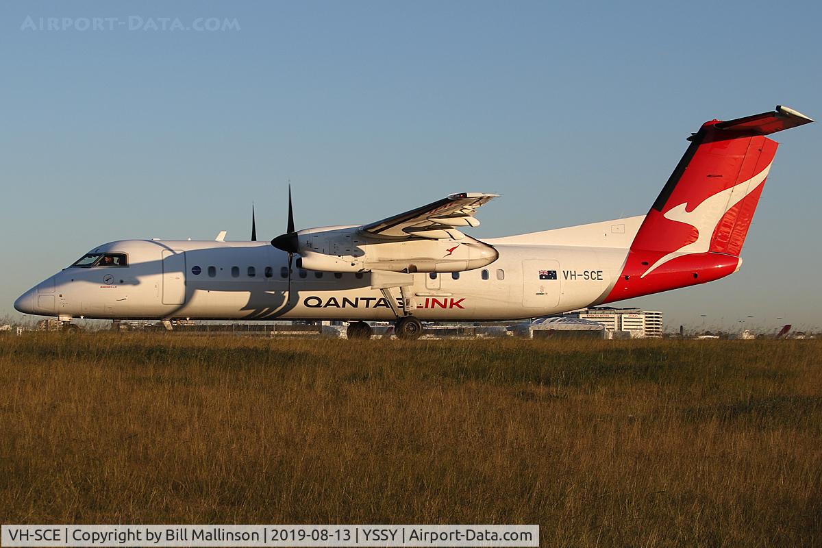 VH-SCE, 2004 De Havilland Canada DHC-8-315Q Dash 8 C/N 602, taxi to 3-4R