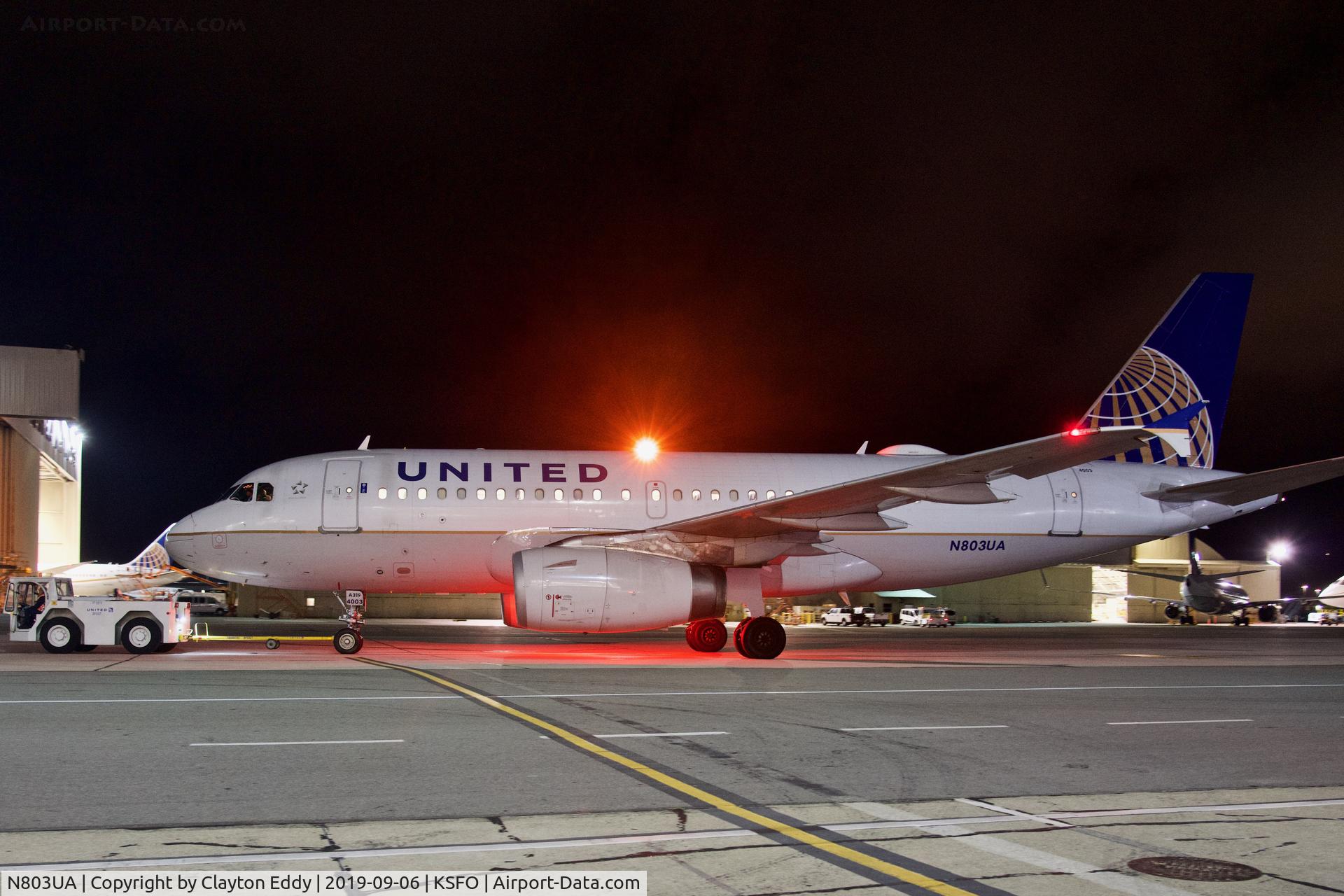 N803UA, 1997 Airbus A319-131 C/N 748, SFO 2019.