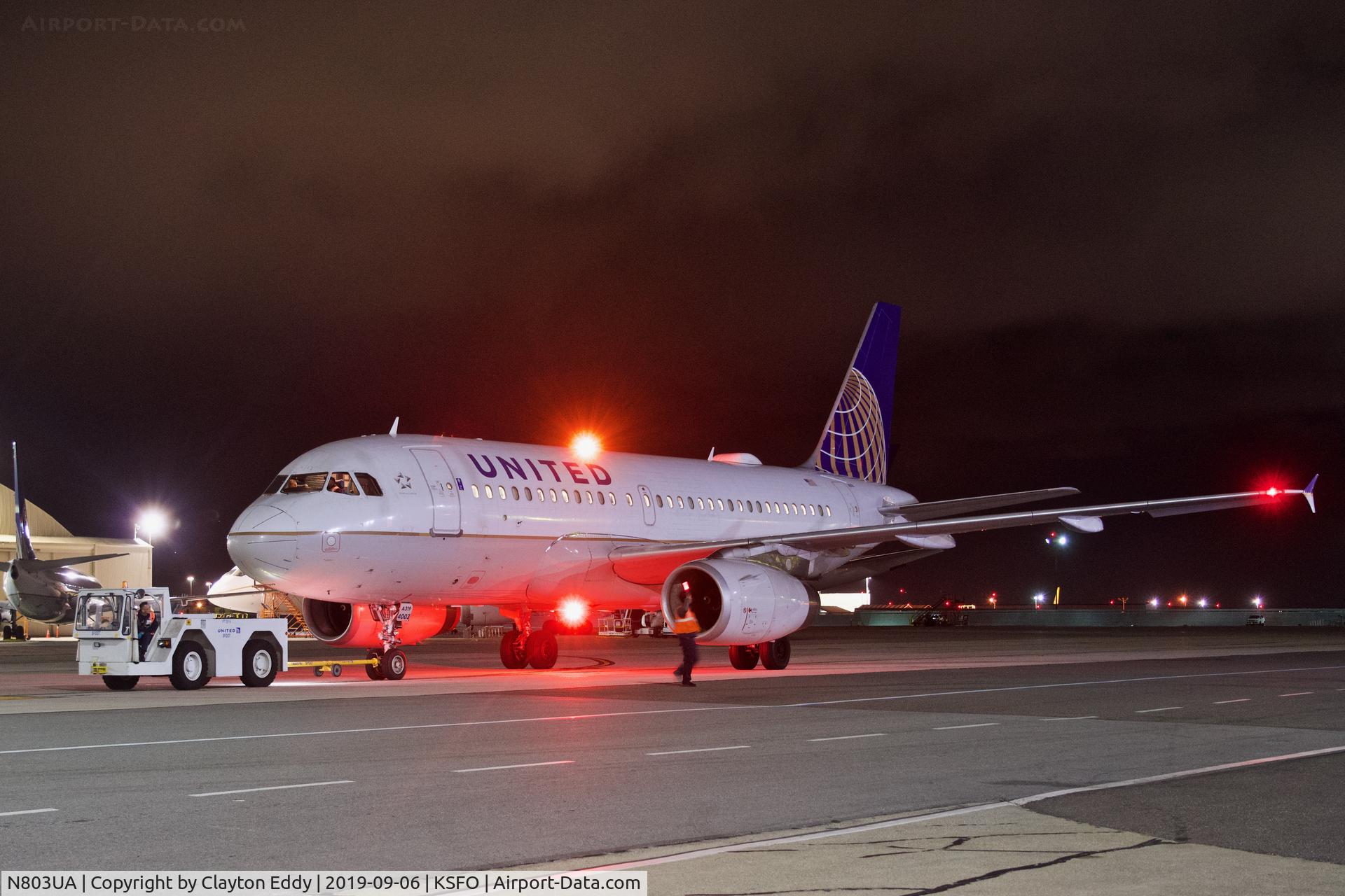 N803UA, 1997 Airbus A319-131 C/N 748, SFO 2019.