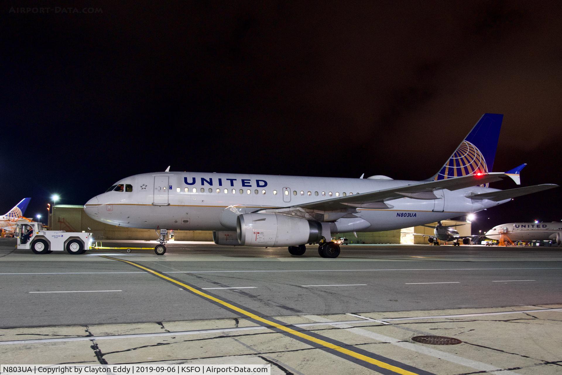 N803UA, 1997 Airbus A319-131 C/N 748, SFO 2019.