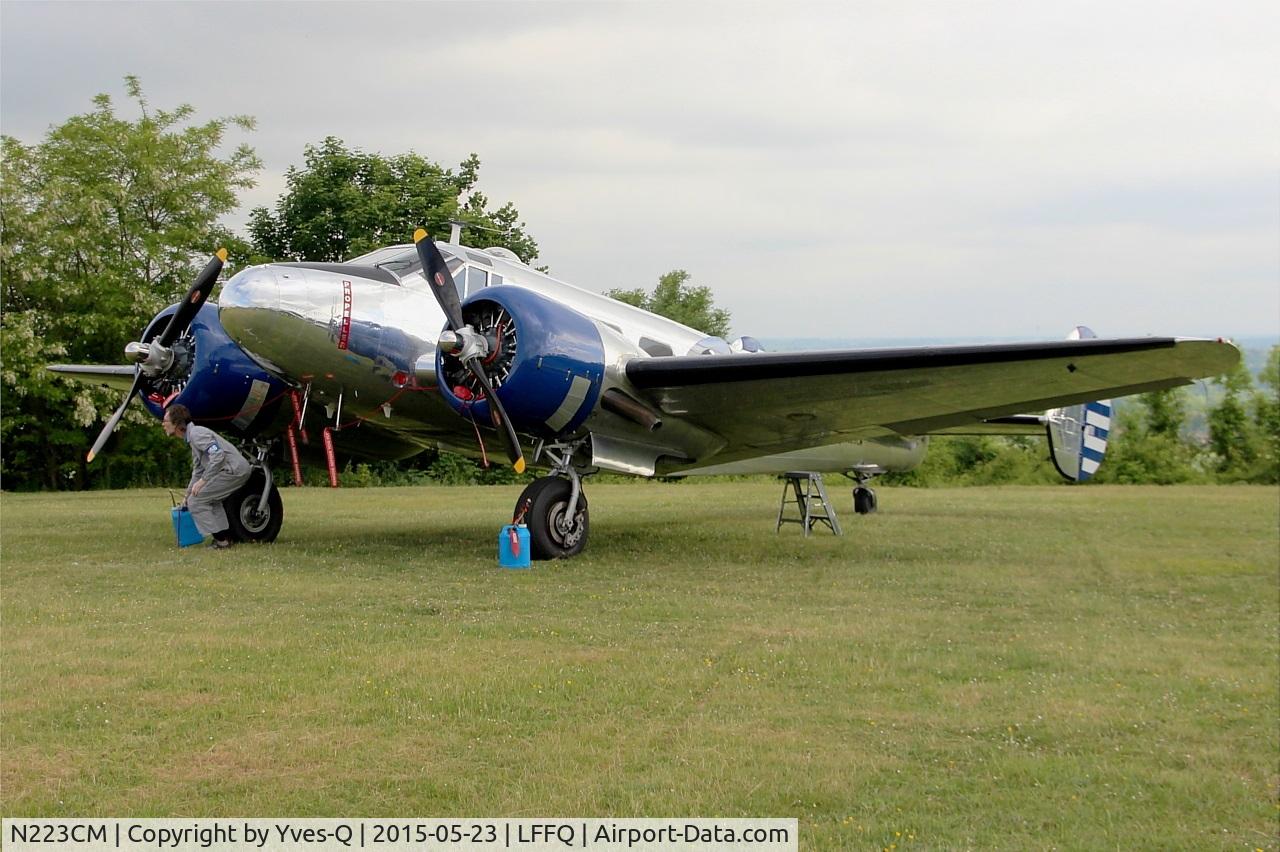 N223CM, 1952 Beech D18S C/N CA223, Beech D18S, Static display, La Ferté-Alais airfield (LFFQ) Airshow 2015