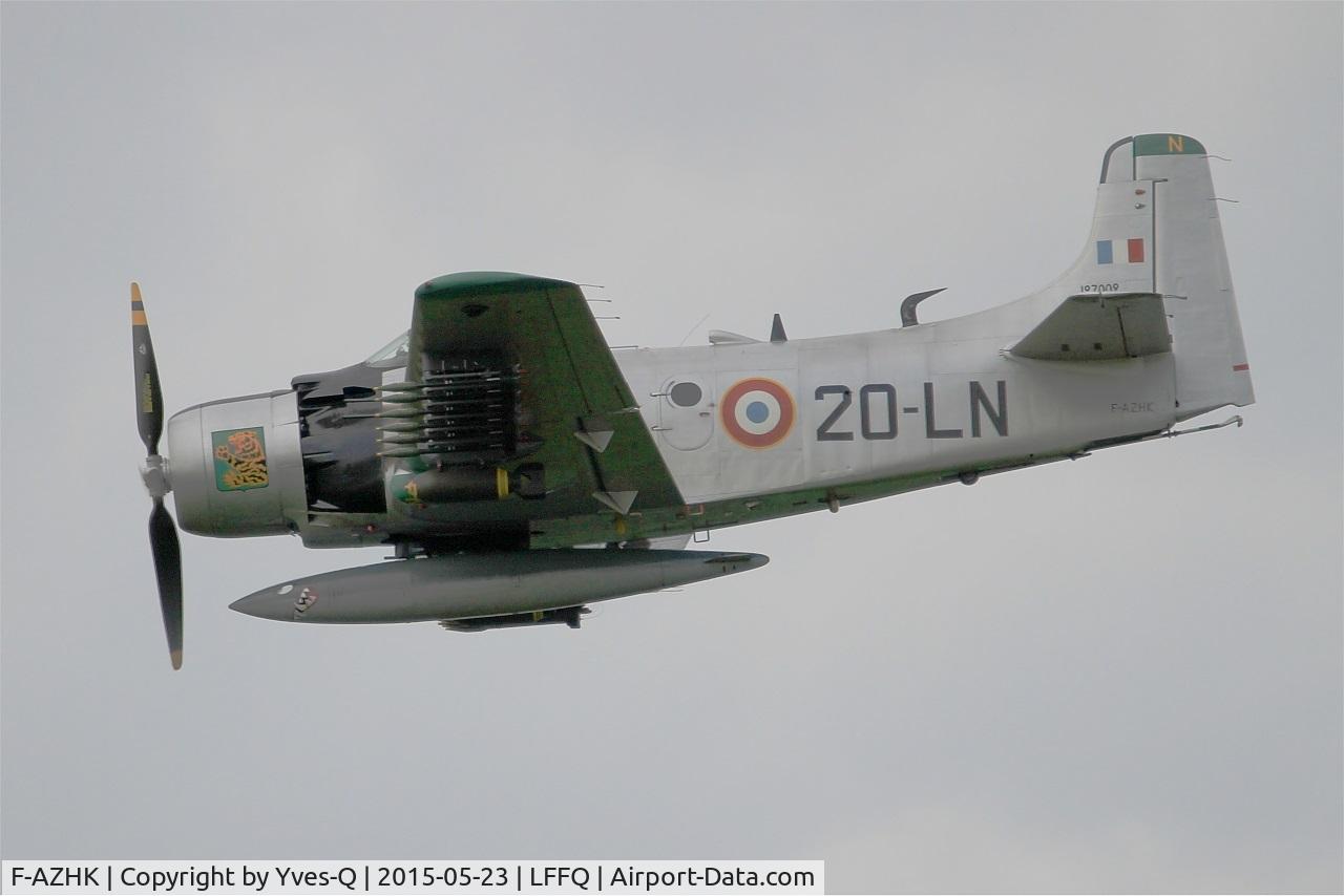 F-AZHK, Douglas AD-4N Skyraider C/N 7802, Douglas AD-4N Skyraider, On display, La Ferté-Alais airfield (LFFQ) Airshow 2015