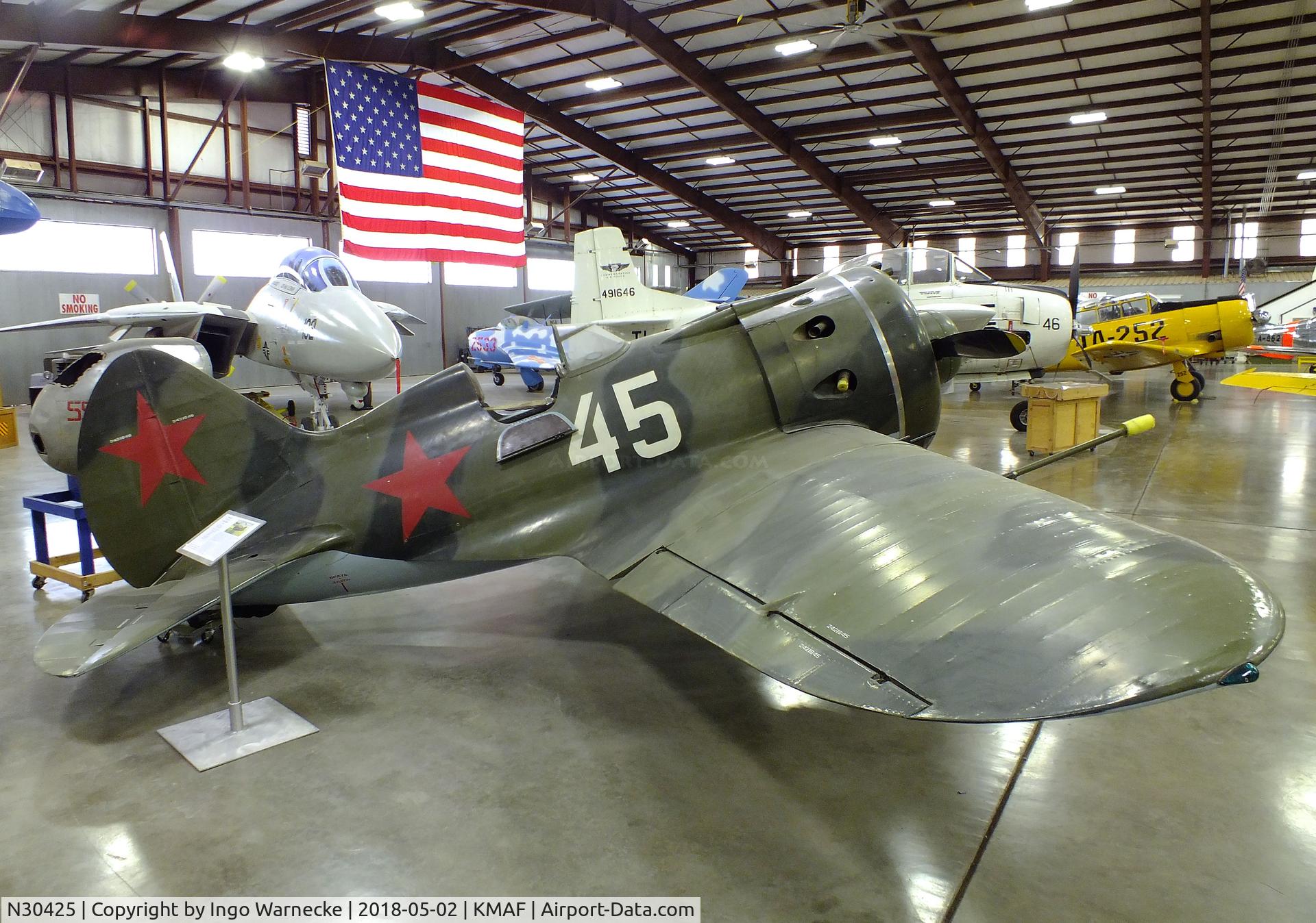 N30425, 1939 Polikarpov I-16 Type 24 C/N 2421645, Polikarpov I-16 Type 24 at the Midland Army Air Field Museum, Midland TX