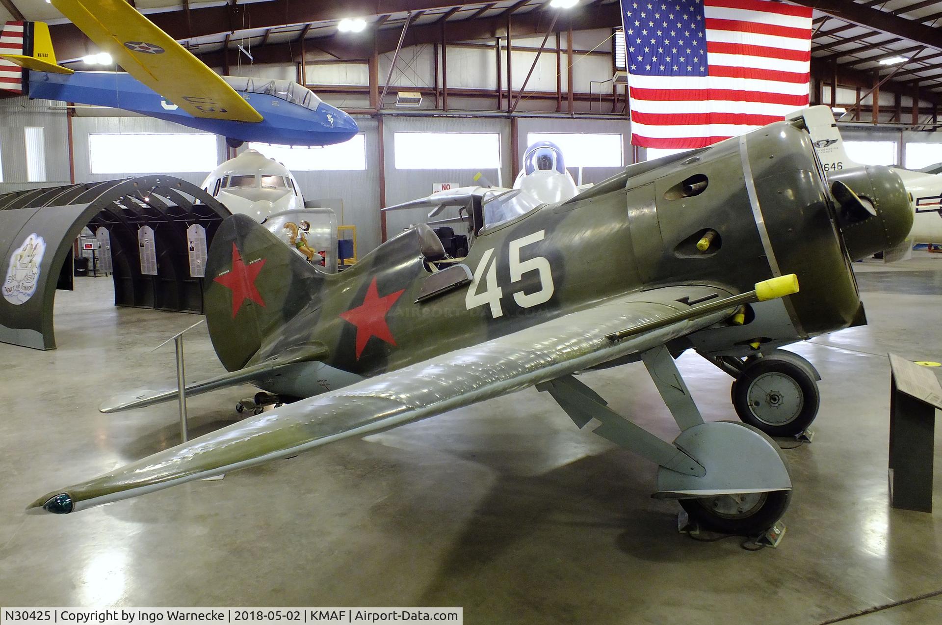 N30425, 1939 Polikarpov I-16 Type 24 C/N 2421645, Polikarpov I-16 Type 24 at the Midland Army Air Field Museum, Midland TX