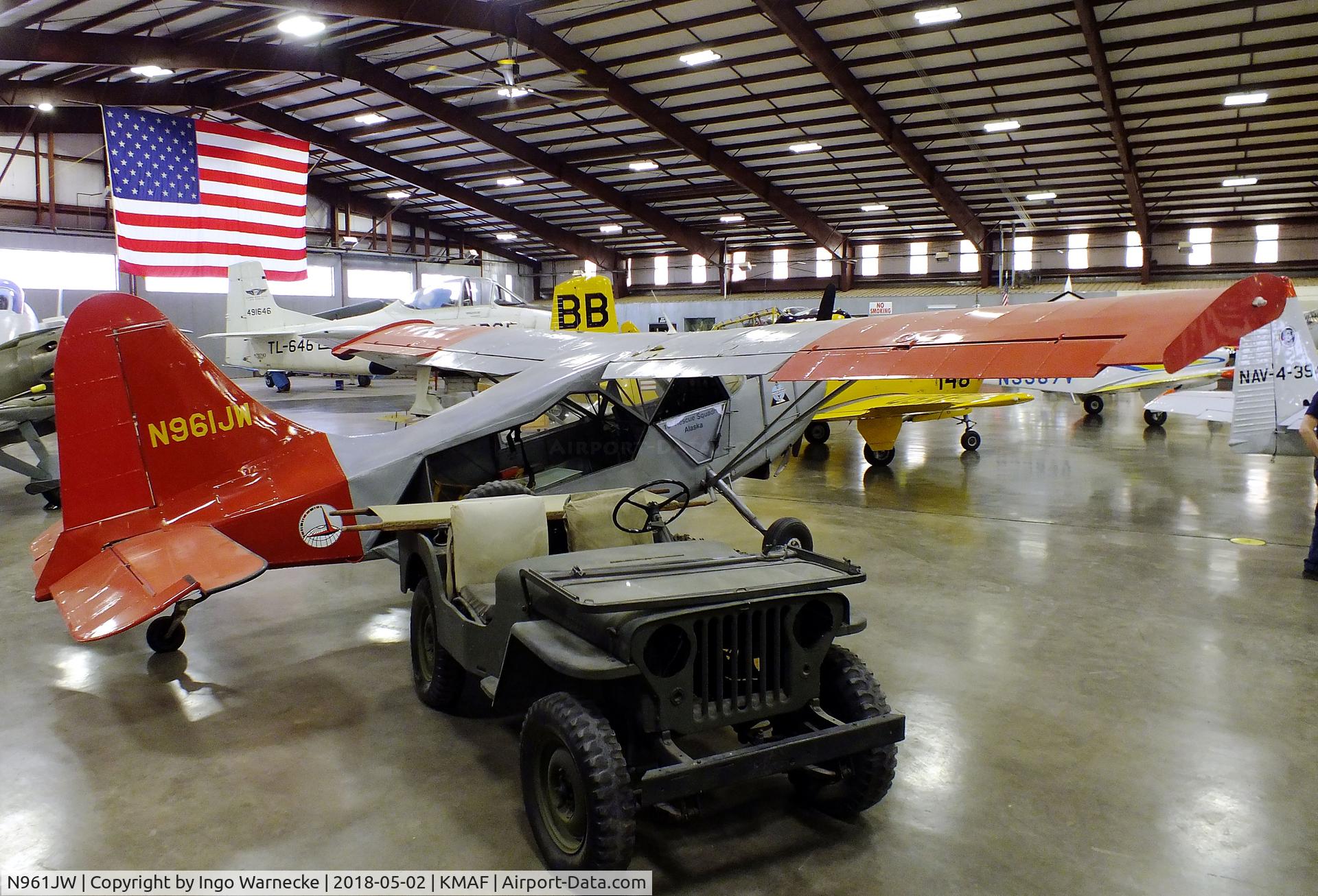 N961JW, 1986 Stinson L-5G Sentinel C/N 44-88001, Stinson (Wilbur) L-5G Sentinel at the Midland Army Air Field Museum, Midland TX