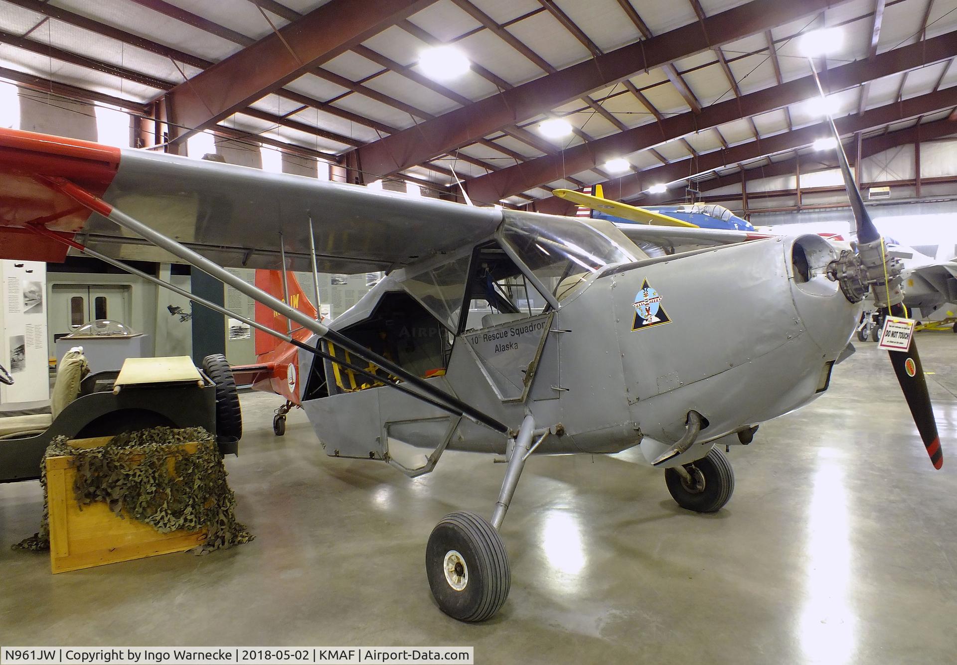 N961JW, 1986 Stinson L-5G Sentinel C/N 44-88001, Stinson (Wilbur) L-5G Sentinel at the Midland Army Air Field Museum, Midland TX