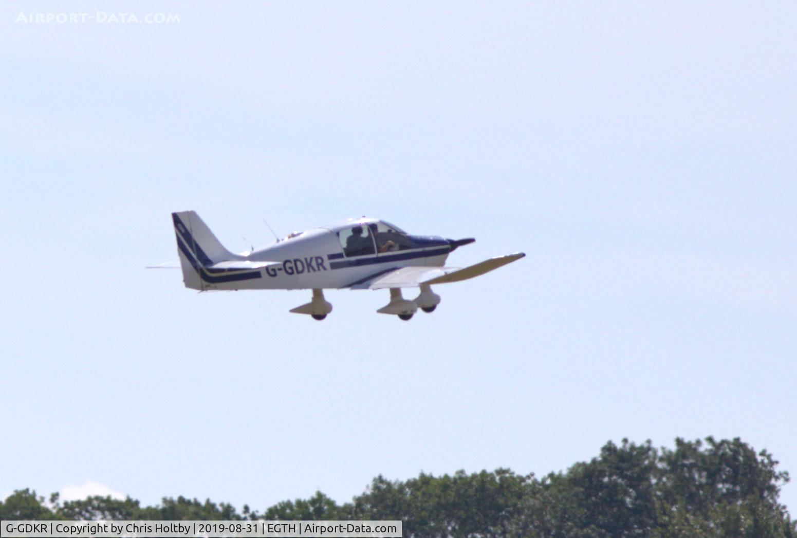 G-GDKR, 1983 Robin DR-400-140B Major C/N 1623, Robin taking off from Old Warden
