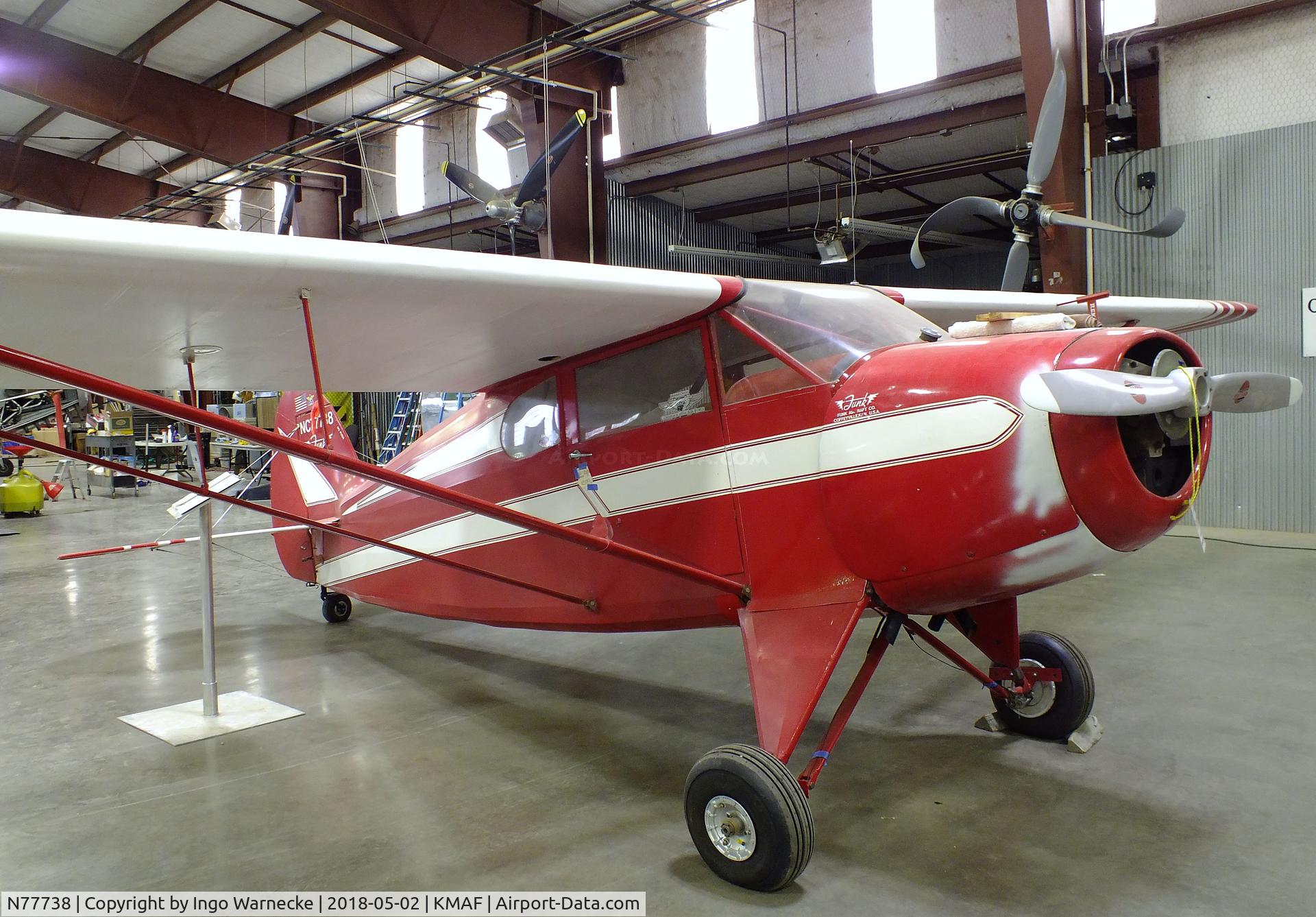 N77738, 1946 Funk B85C C/N 368, Funk B85C Bee at the Midland Army Air Field Museum, Midland TX